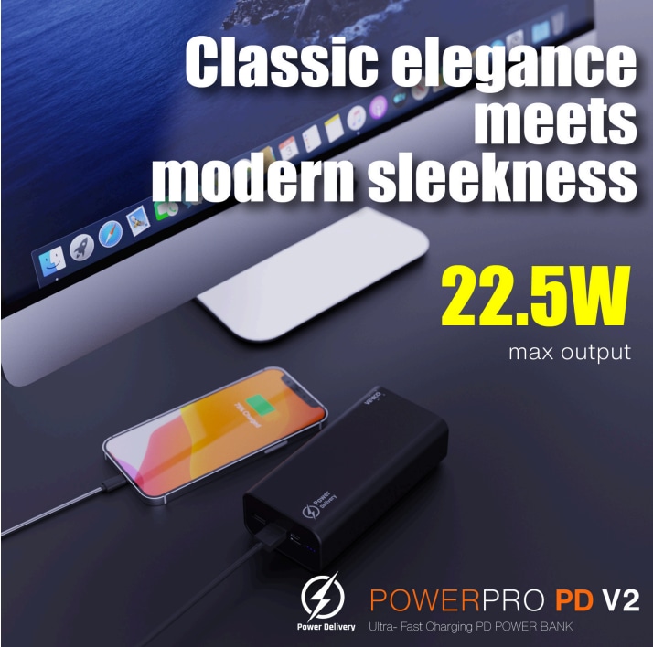 VERICO Powerbank POWERPRO PD V2, 22,5W, 24.000mAh, 2xUSB-C, 1xMicro-USB, 1xTyp-C VERICO Powerbank POWERPRO PD V2, 22,5W, 24.000mAh, 2xUSB-C, 1xMicro-USB, 1xTyp-C