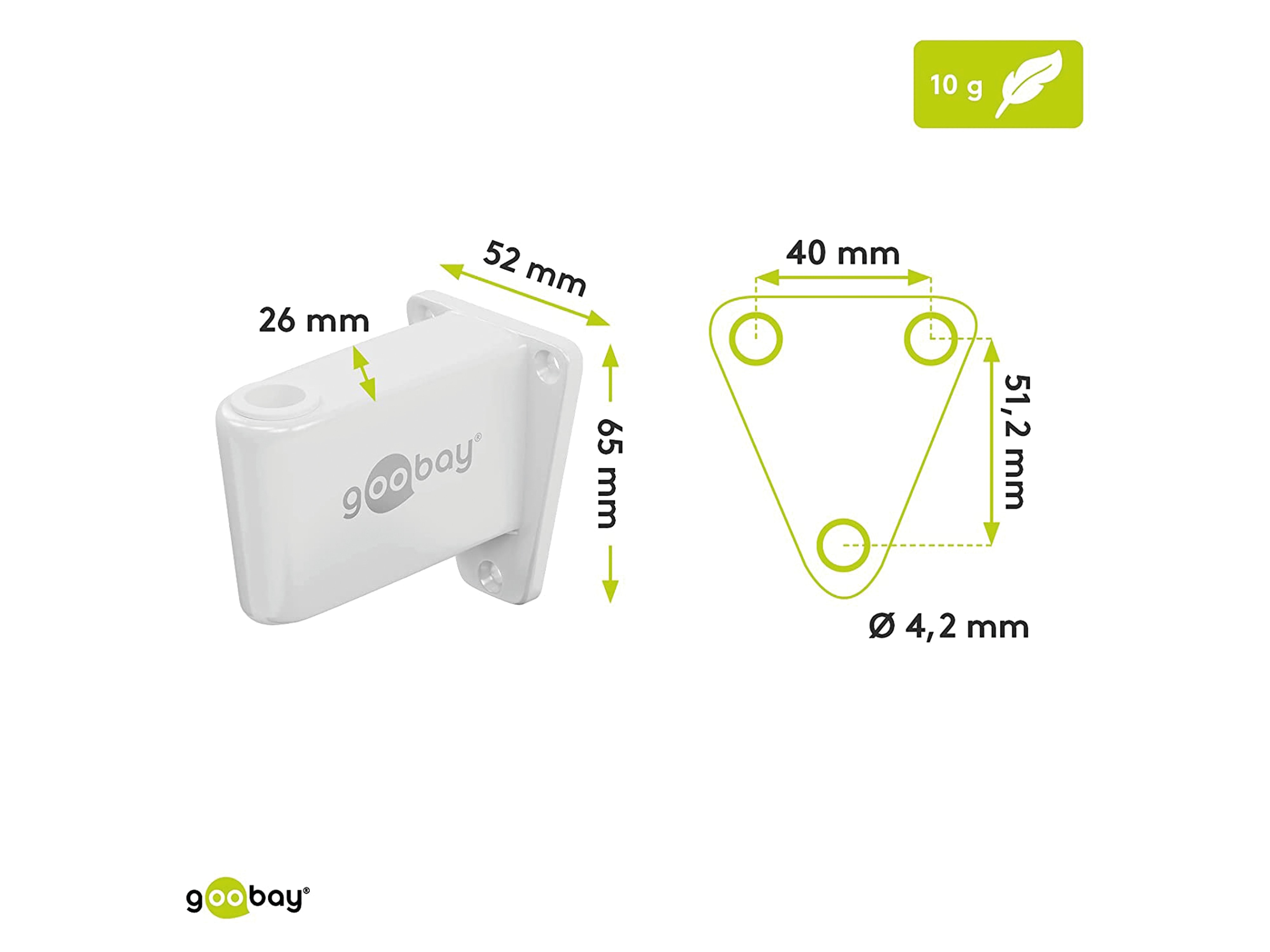 GOOBAY Wandhalterung für Lupenleuchten mit Gelenkarm, weiß