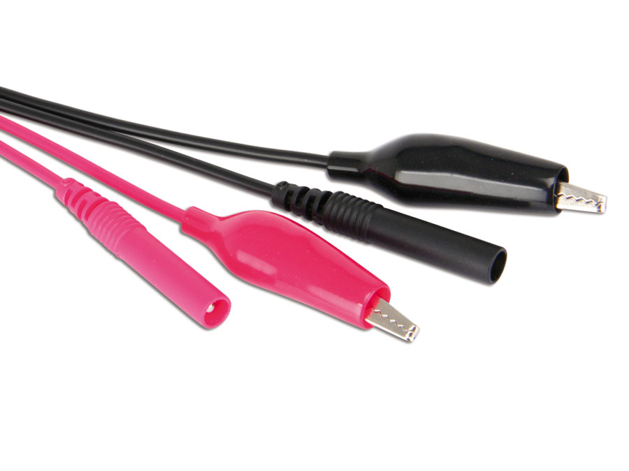 Netzgeräte-Leitungen mit Krokodilklemmen, 0,6 m Netzgeräte-Leitungen mit Krokodilklemmen, 0,6 m