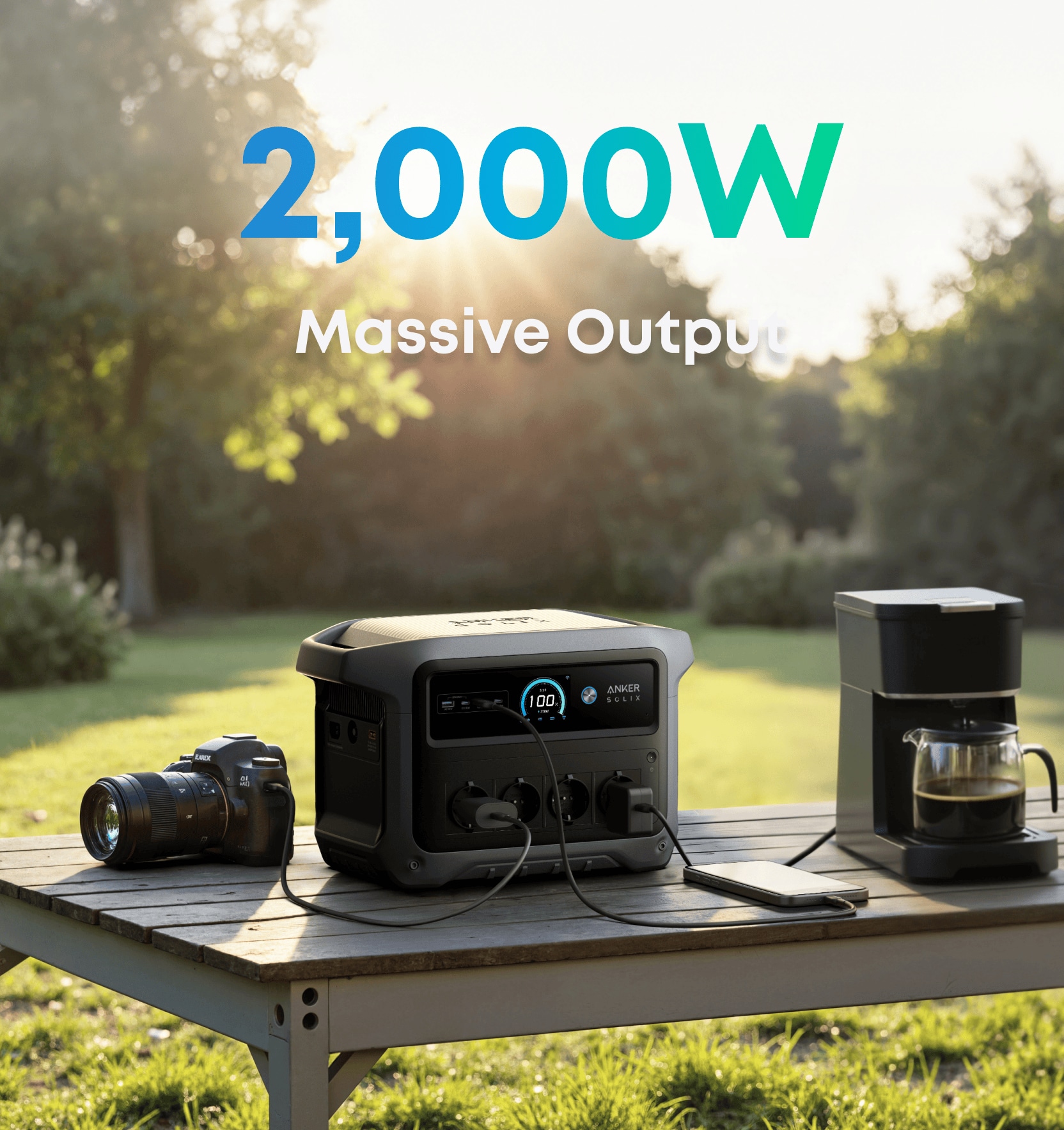 ANKER Powerstation SOLIX C1000 Gen2, 2000W, 1024Wh, App kompatibel