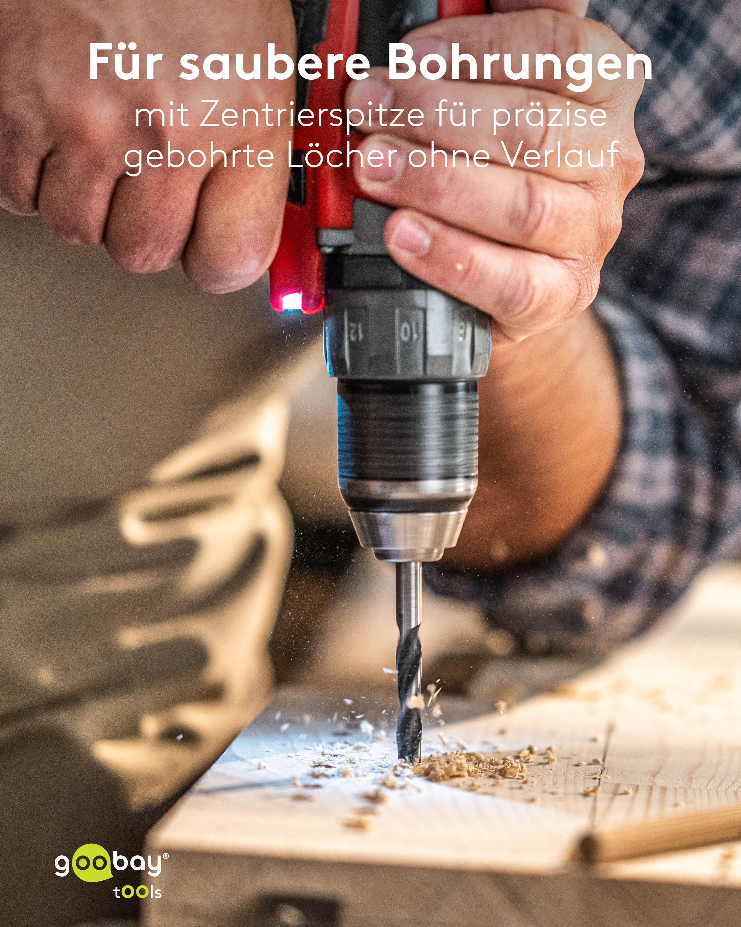 GOOBAY TOOLS Holzbohrer-Set, 77847, 3-10 mm, 15-teilig