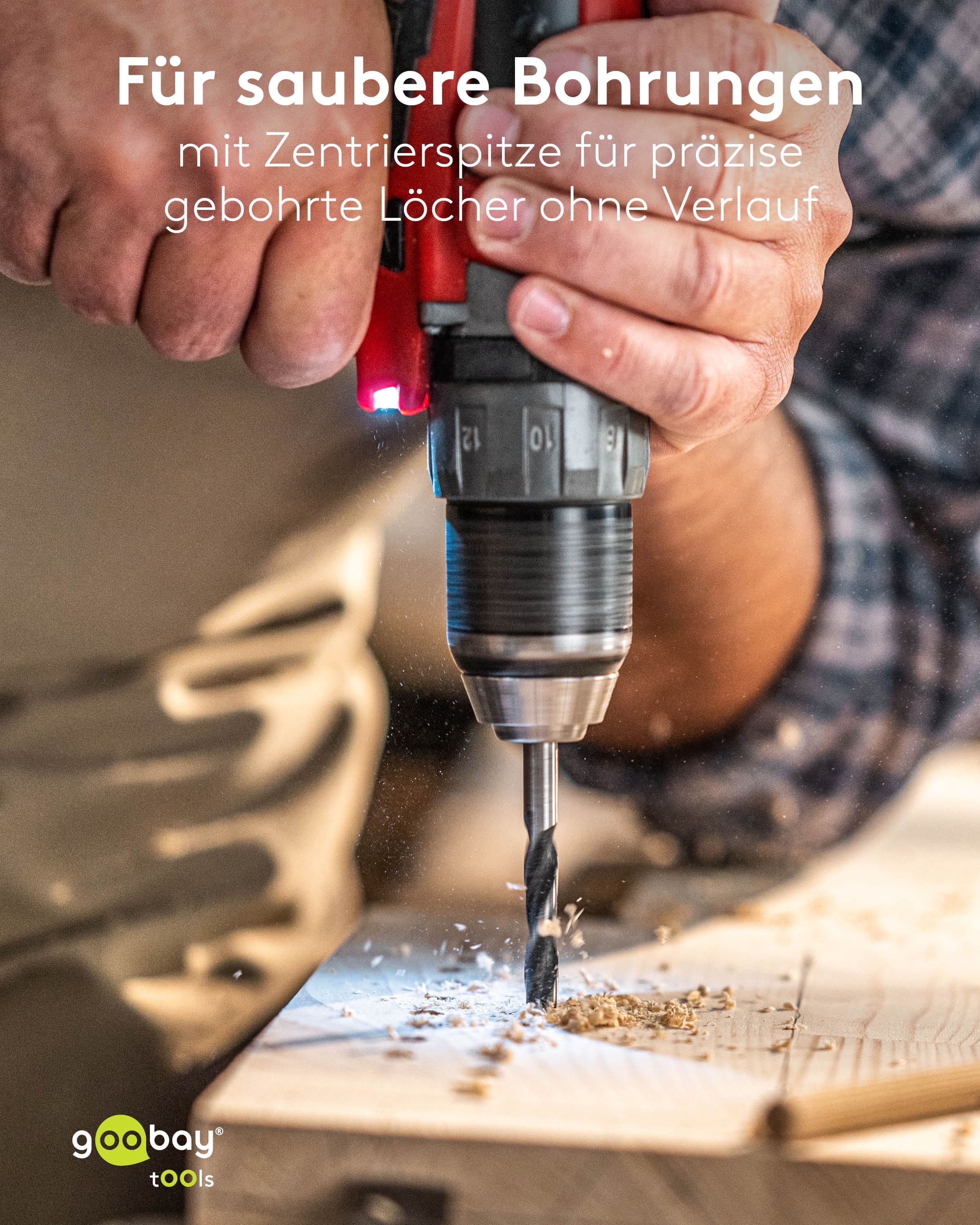 GOOBAY TOOLS Holzbohrer-Set, 77847, 3-10 mm, 15-teilig