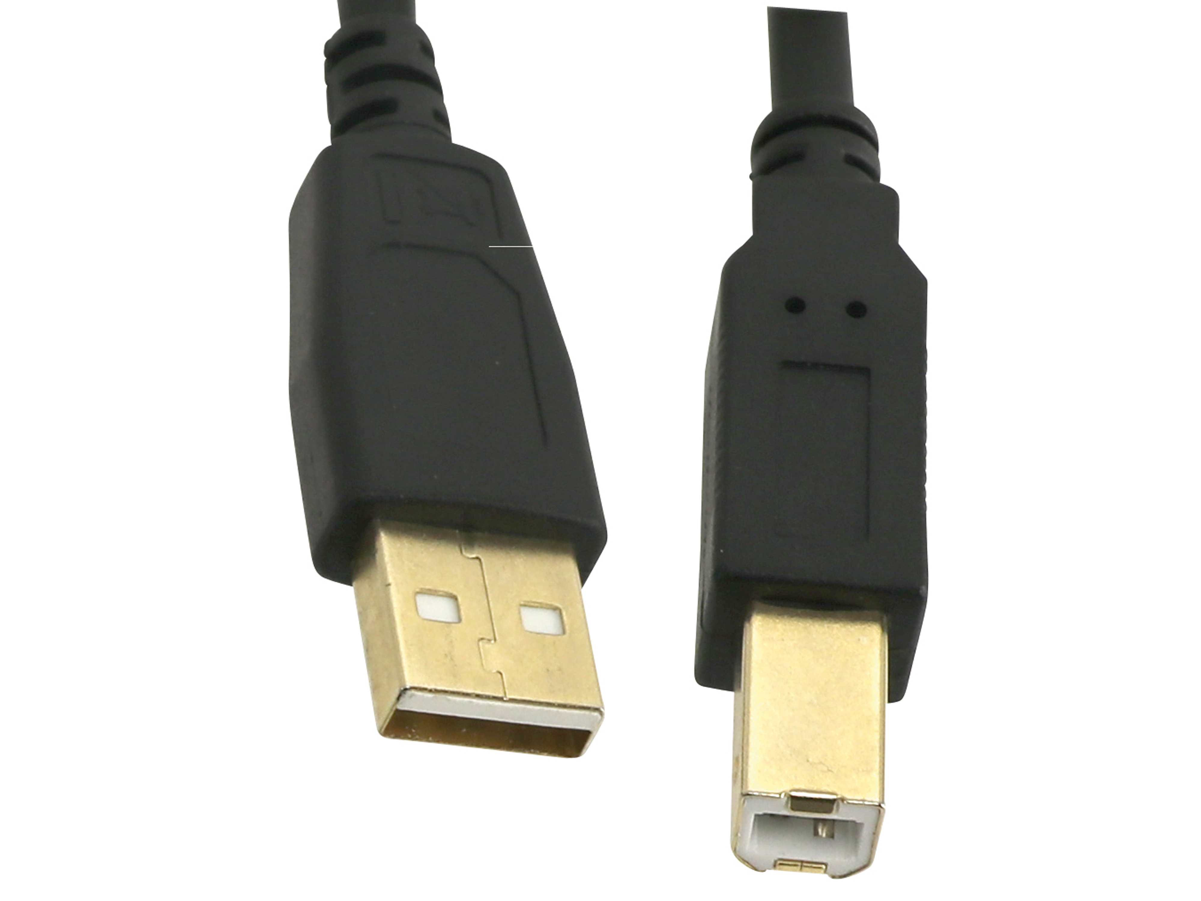 USB2.0-Anschlusskabel, A/B, 2 m, vergoldet, 10er Pack