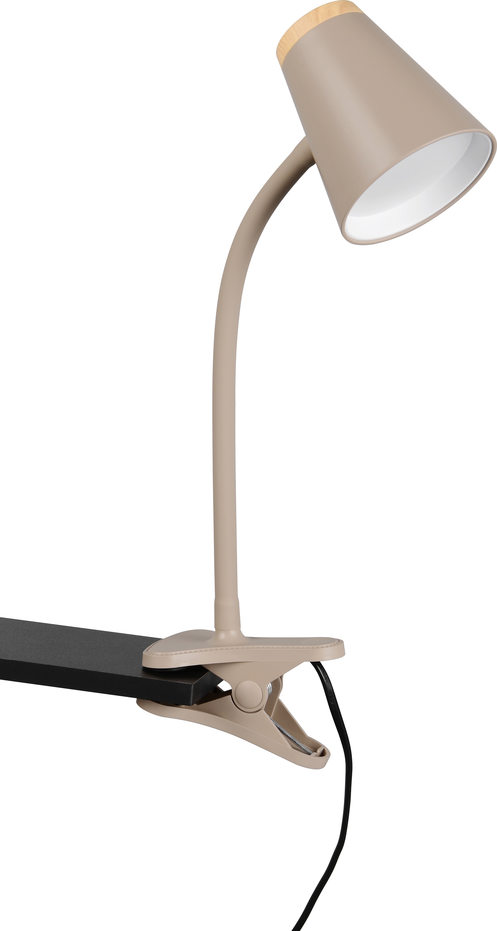 REALITY LED-Klemmleuchte PONGO, R25831143, 4,5W, 500lm, 3000K, beige