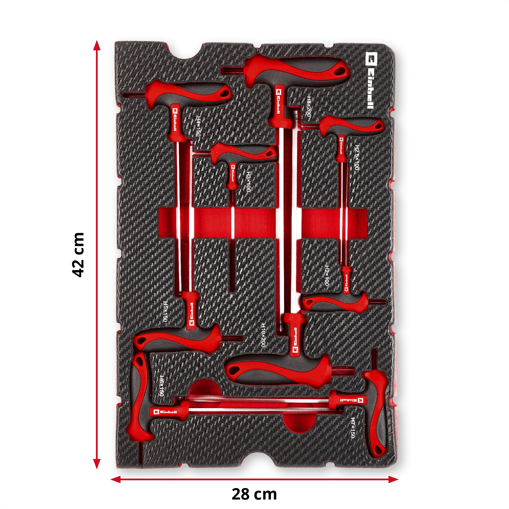 EINHELL E-Case-Einleger T-Griff-Schraubendreher, 370526, 9-teilig