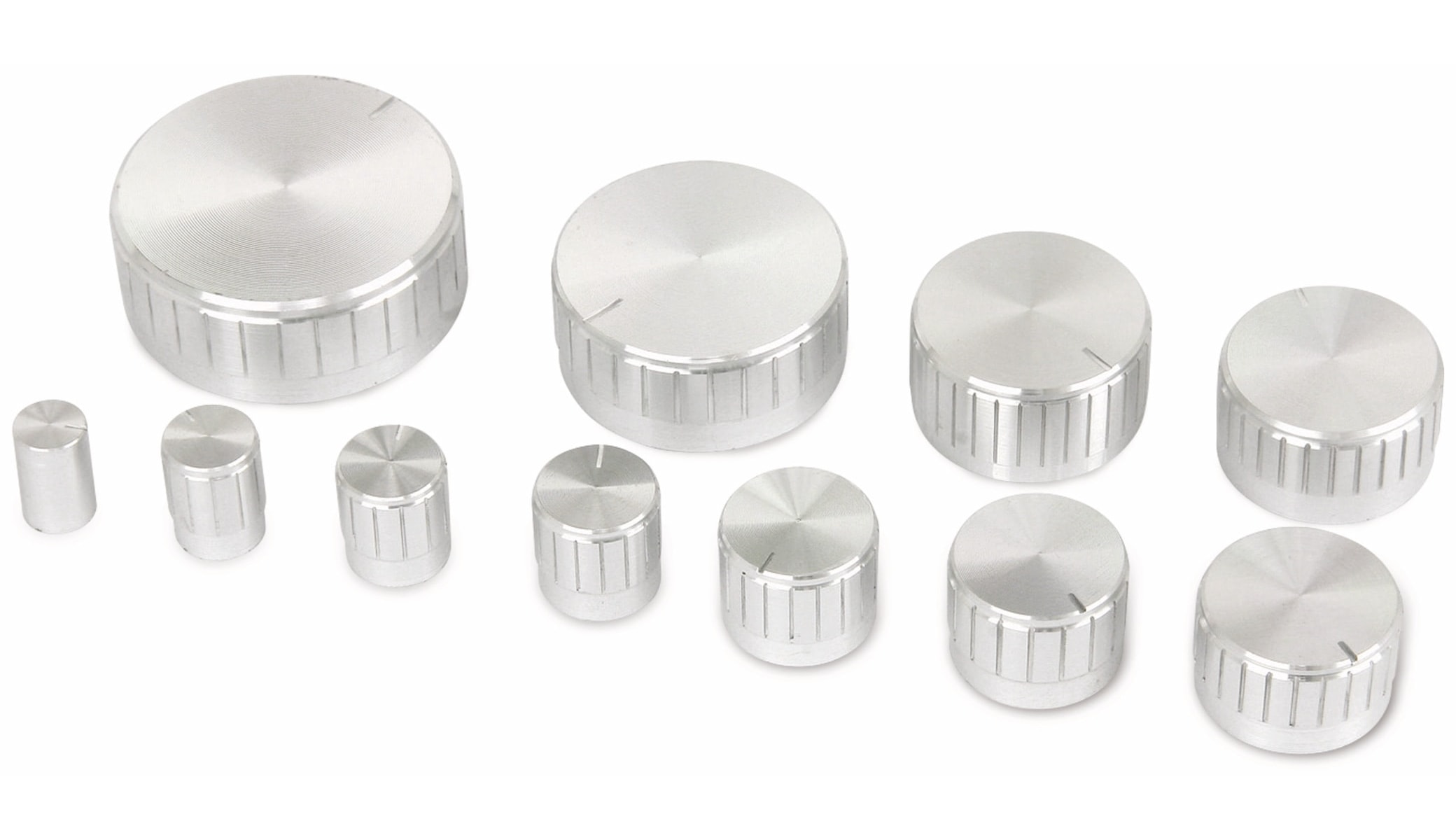 Drehknopf-Sortiment, 11-teilig, silber Drehknopf-Sortiment, 11-teilig, silber