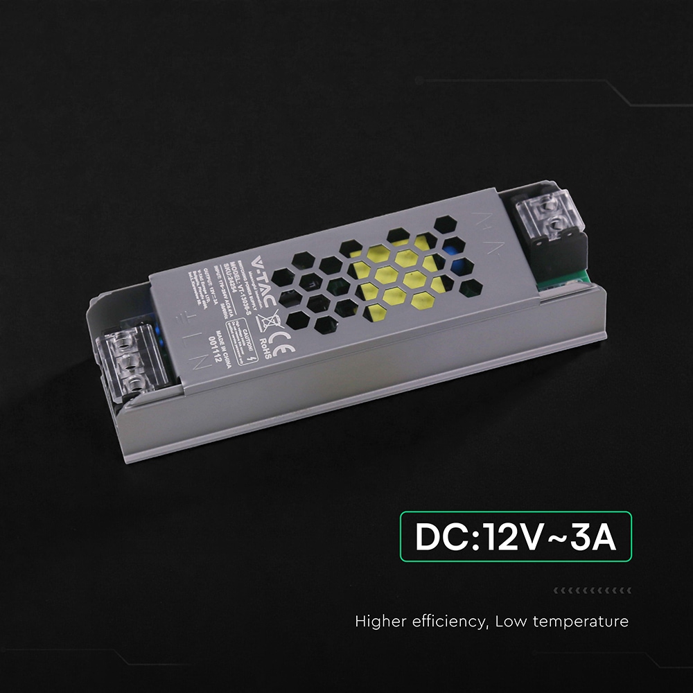 V-TAC Schaltnetzteil, VT-24254, 12V/3,0A, 36W, IP20 V-TAC Schaltnetzteil, VT-24254, 12V/3,0A, 36W, IP20