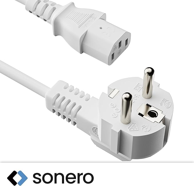 SONERO Netzkabel Schutzkontaktstecker, X-SKW-C13G-050W, 90°, weiß, 5m SONERO Netzkabel Schutzkontaktstecker, X-SKW-C13G-050W, 90°, weiß, 5m