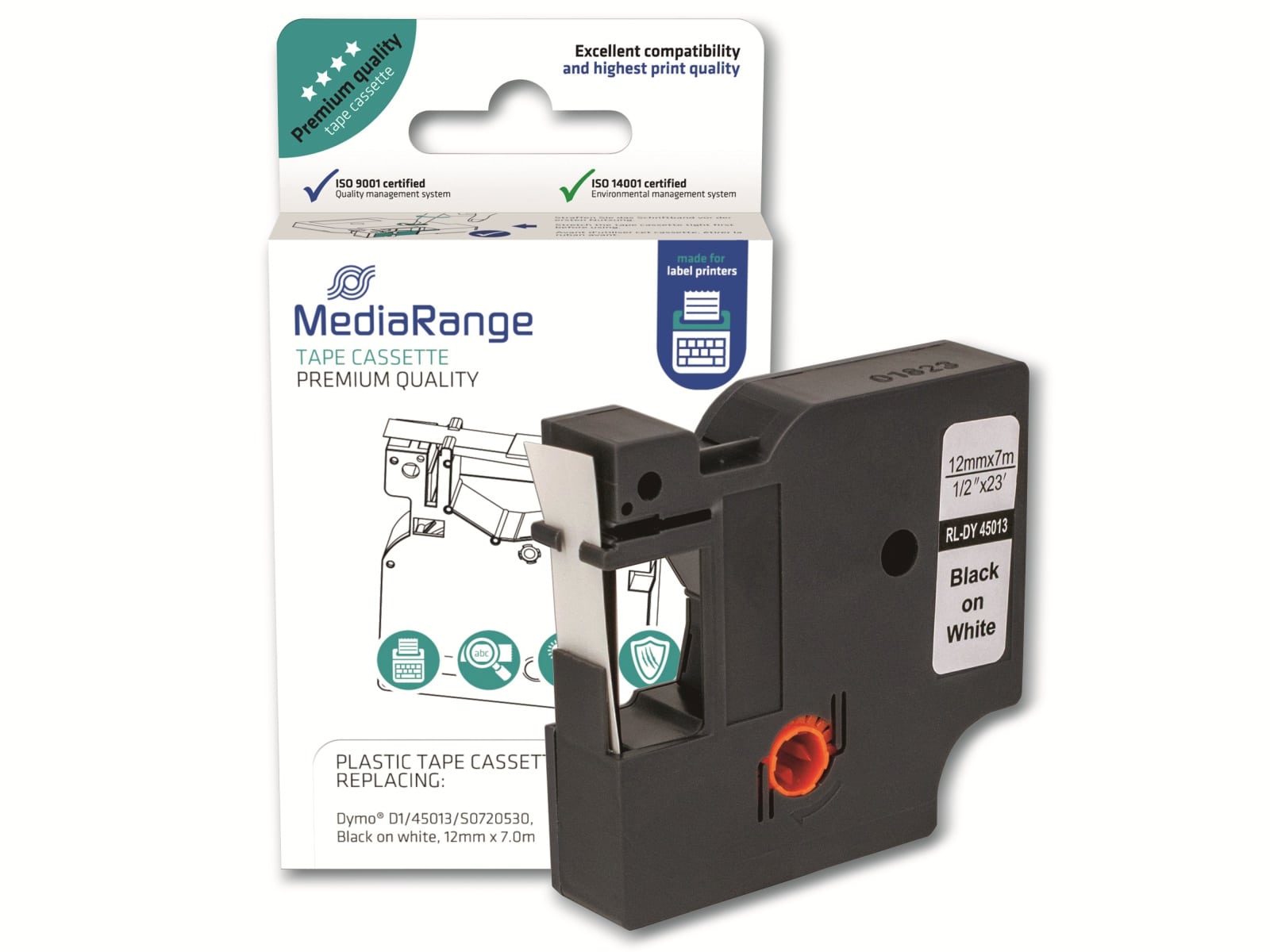 MEDIARANGE Schriftband MRDY45013 ersetzt Dymo D1/45013/S0720530 MEDIARANGE Schriftband MRDY45013 ersetzt Dymo D1/45013/S0720530