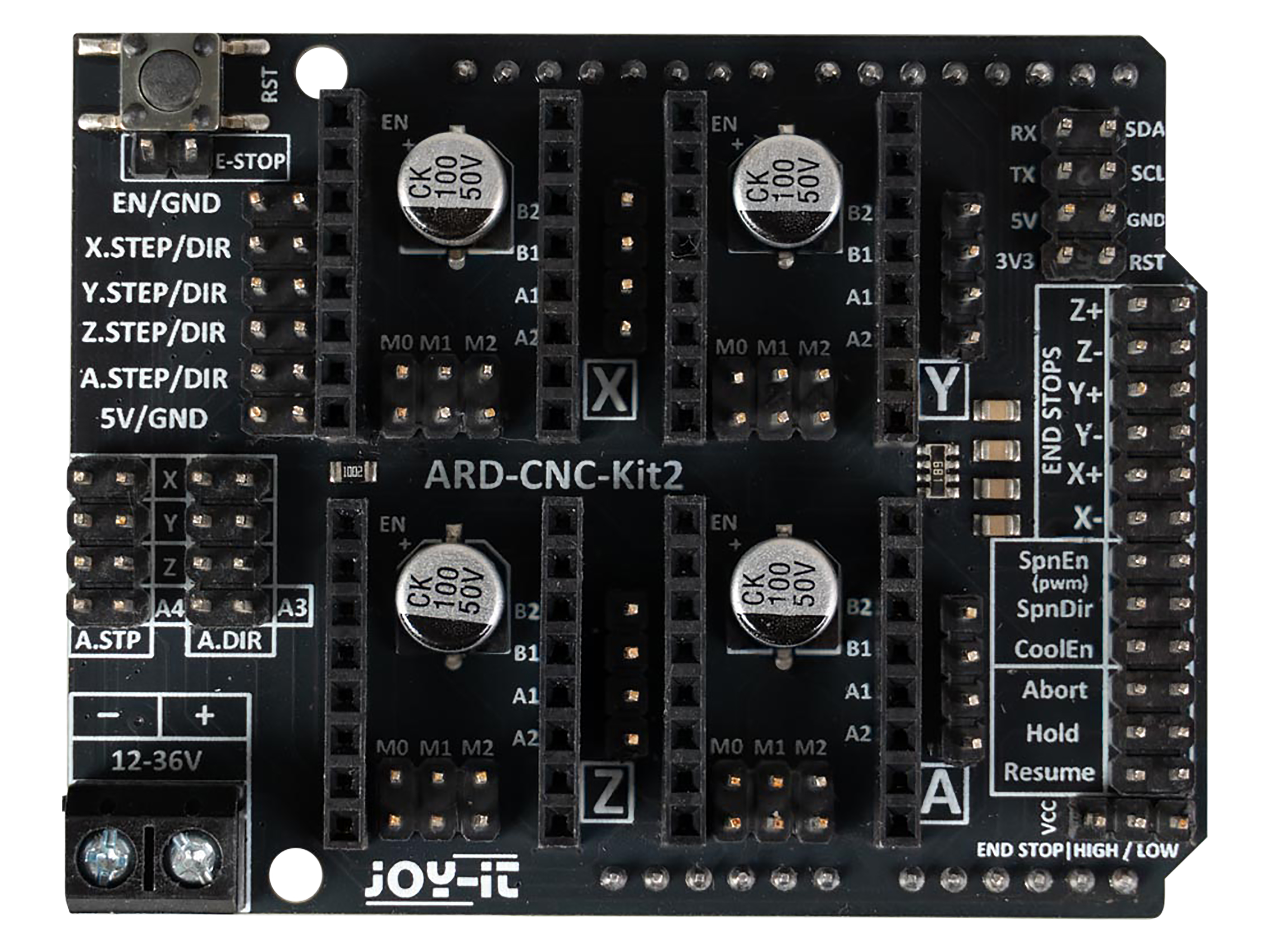 JOY-IT Controllerboard, V3.51 für CNC, inkl. 4 DRV8825, Kühlkörper