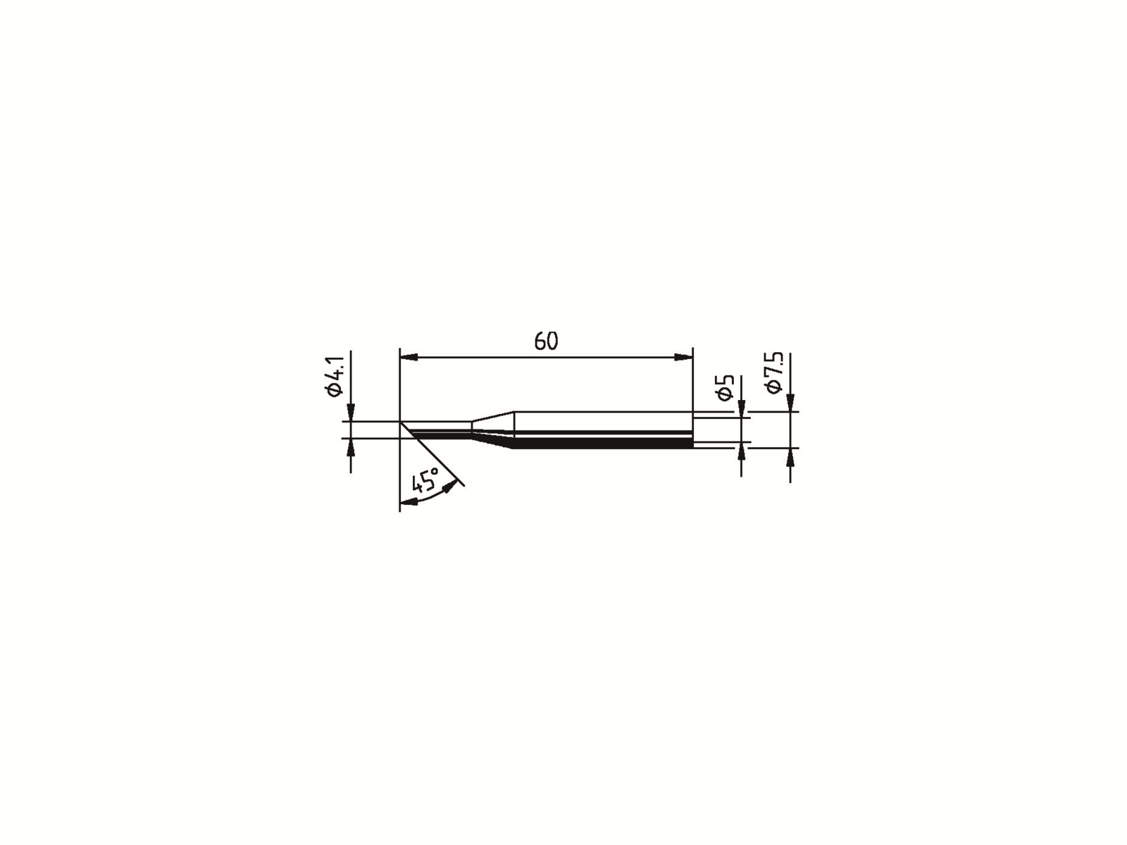ERSA Lötspitze, 0172LD/SB, angeschrägt, gerade, 4,10 mm