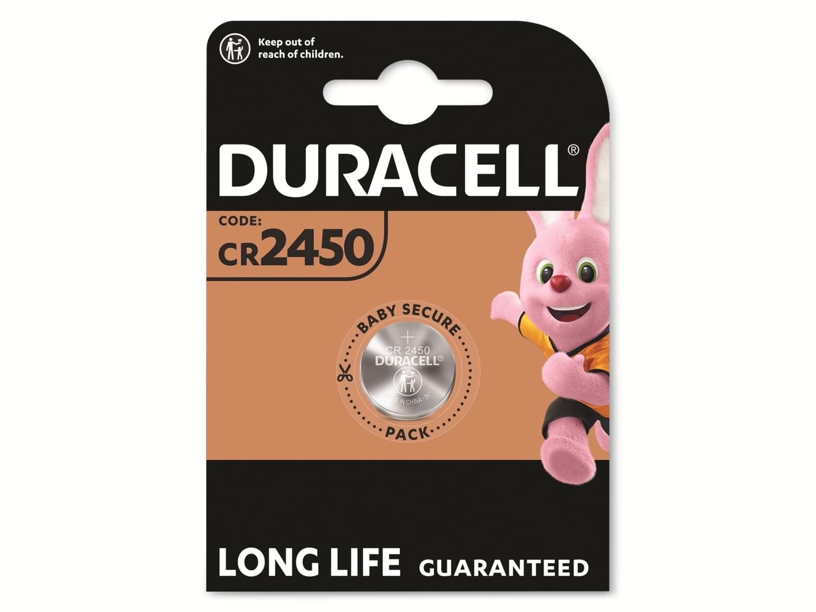 DURACELL Lithium-Knopfzelle CR2450, 3V, Electronics
