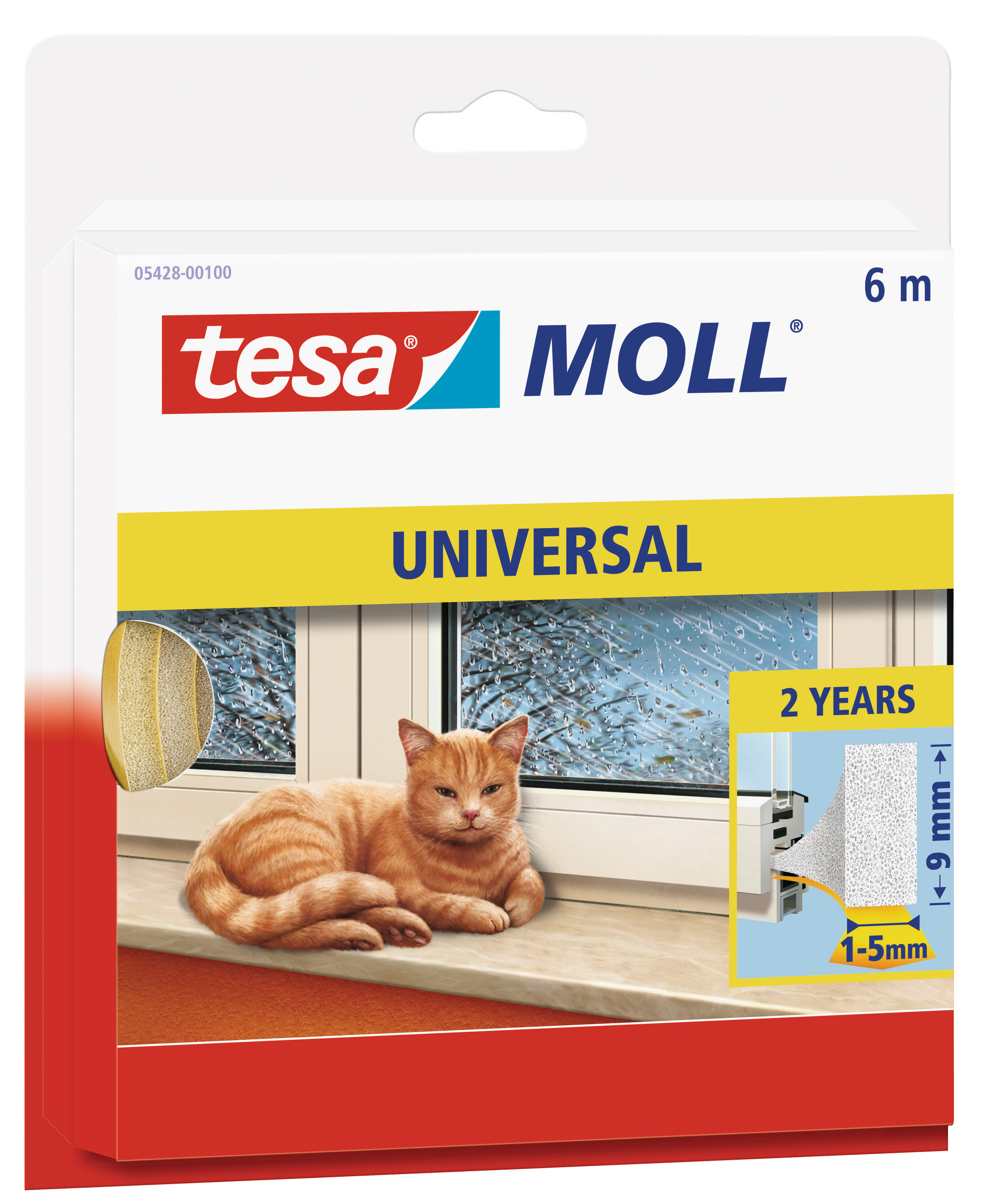 TESA tesamoll® UNIVERSAL Schaumstoffdichtband, 9 mm x 6 m