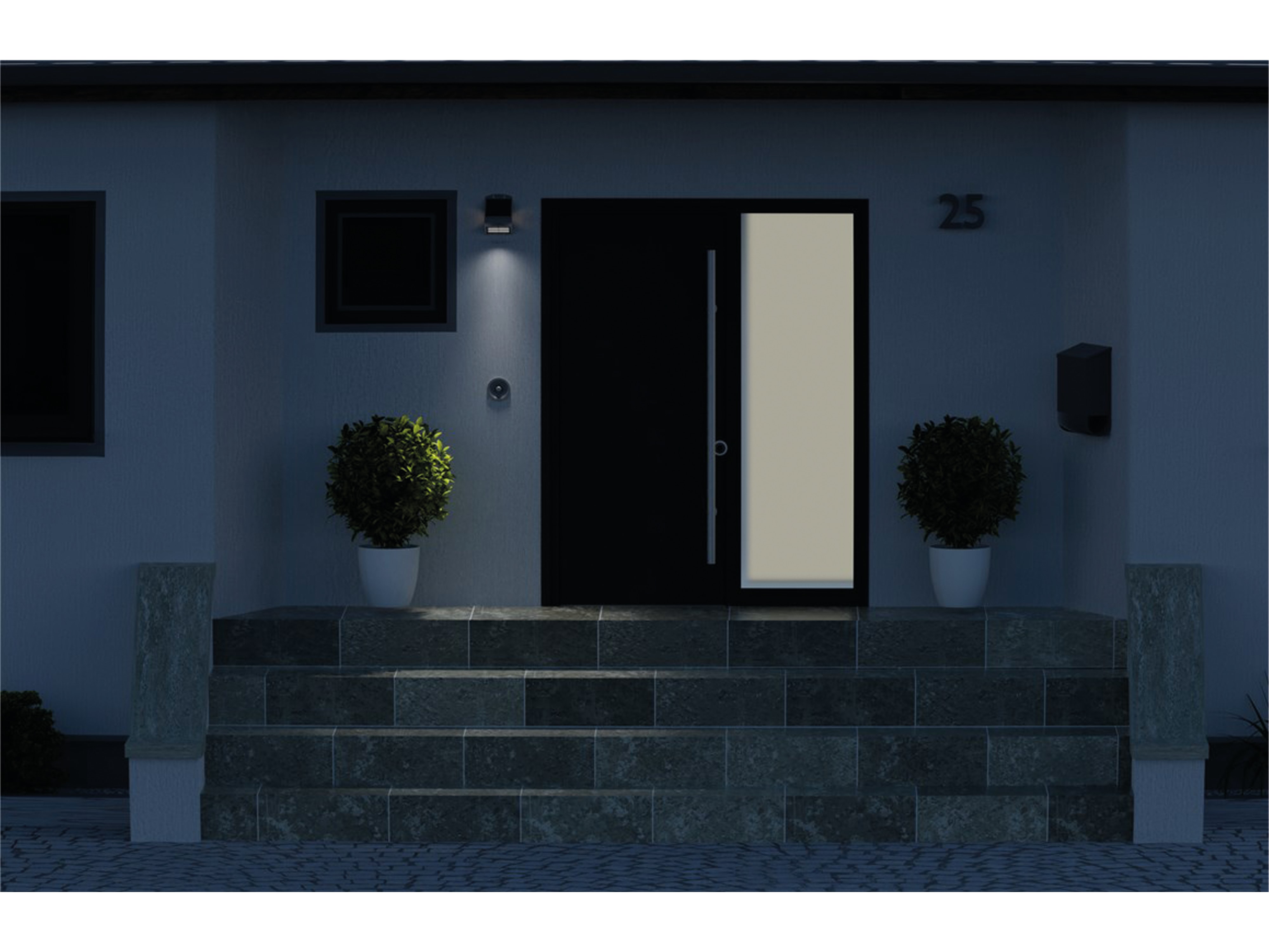 GOOBAY Solar LED-Wandleuchte mit Bewegungsmelder, 1,5 W, weiß