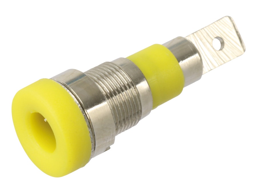 Einbaubuchse 4 mm, 24 A, gelb Einbaubuchse 4 mm, 24 A, gelb