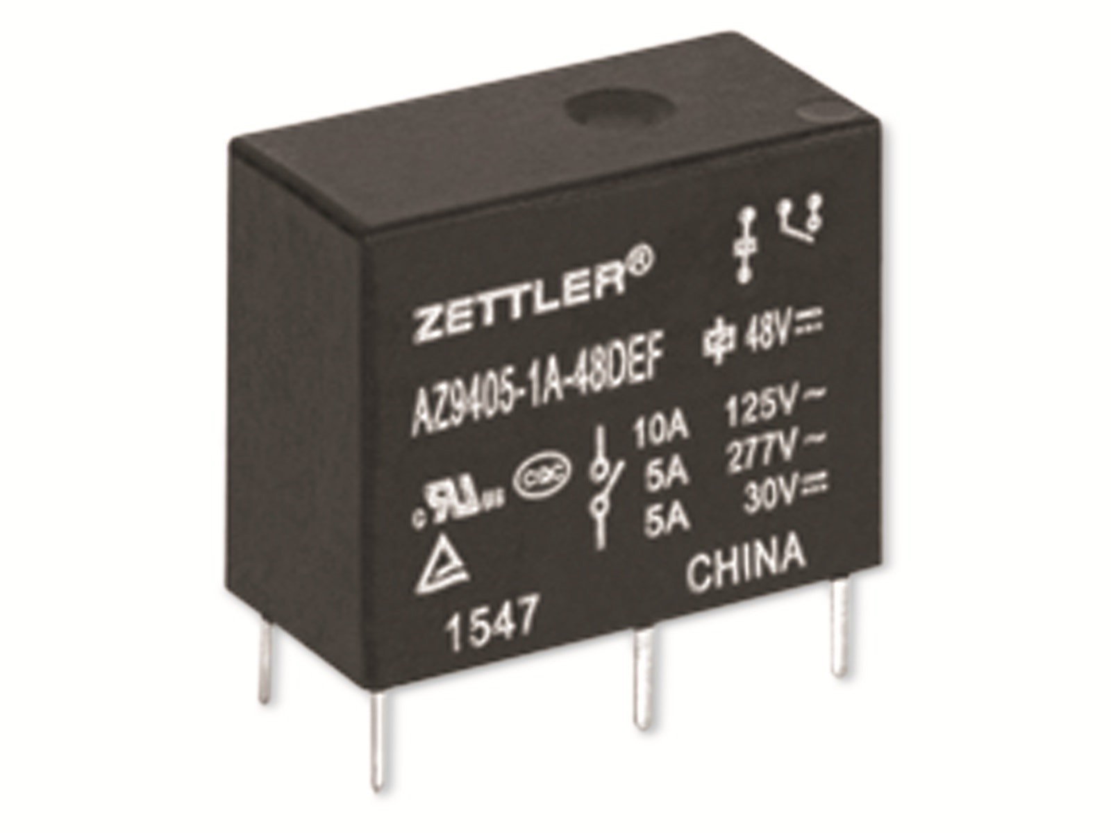 ZETTLER Printrelais, AZ9405-1C-12DSEF, 12V, 1 Wechsler, 30V/DC, THT