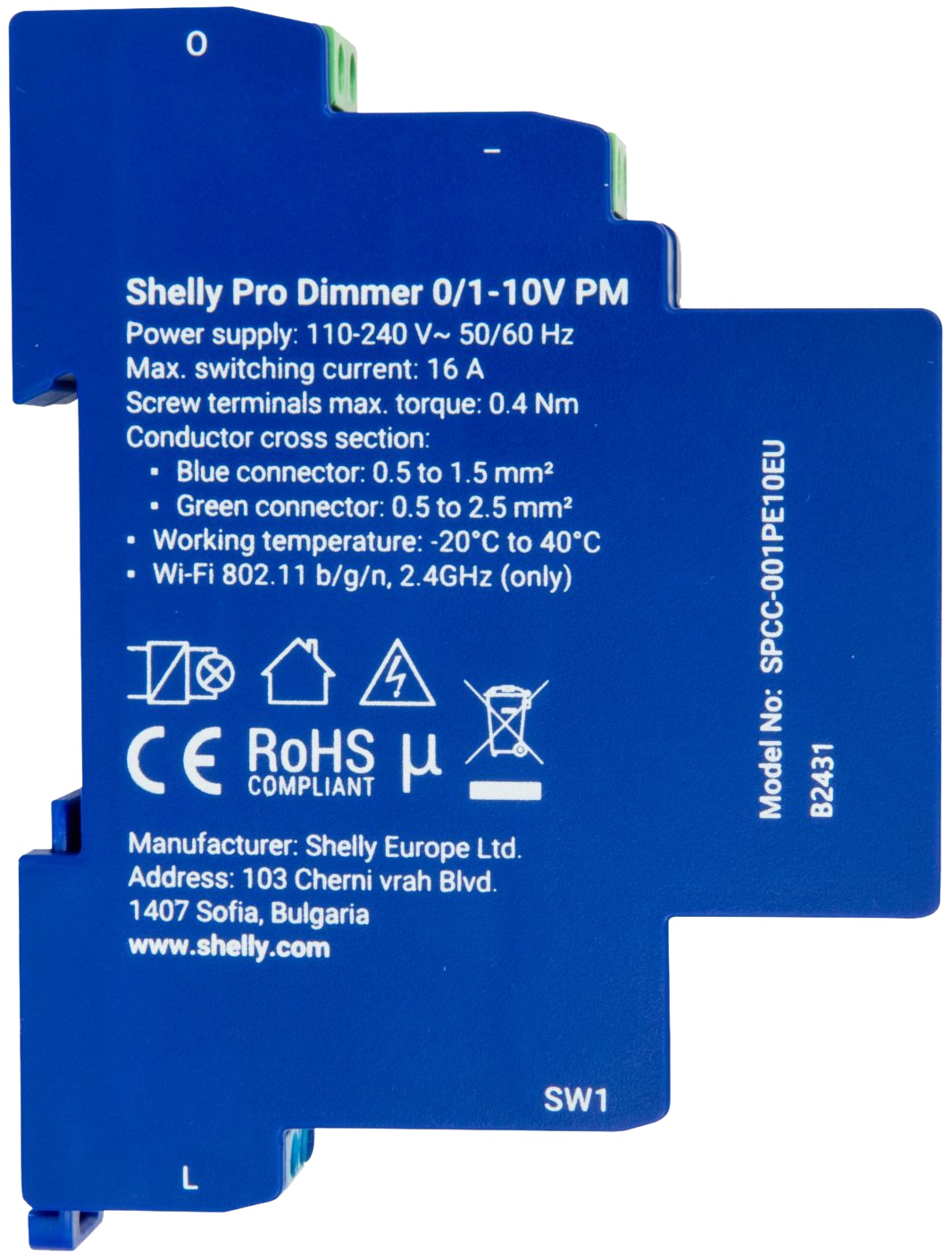 SHELLY Dimmer Pro 0/1-10V PM, WLAN, BT, LAN SHELLY Dimmer Pro 0/1-10V PM, WLAN, BT, LAN