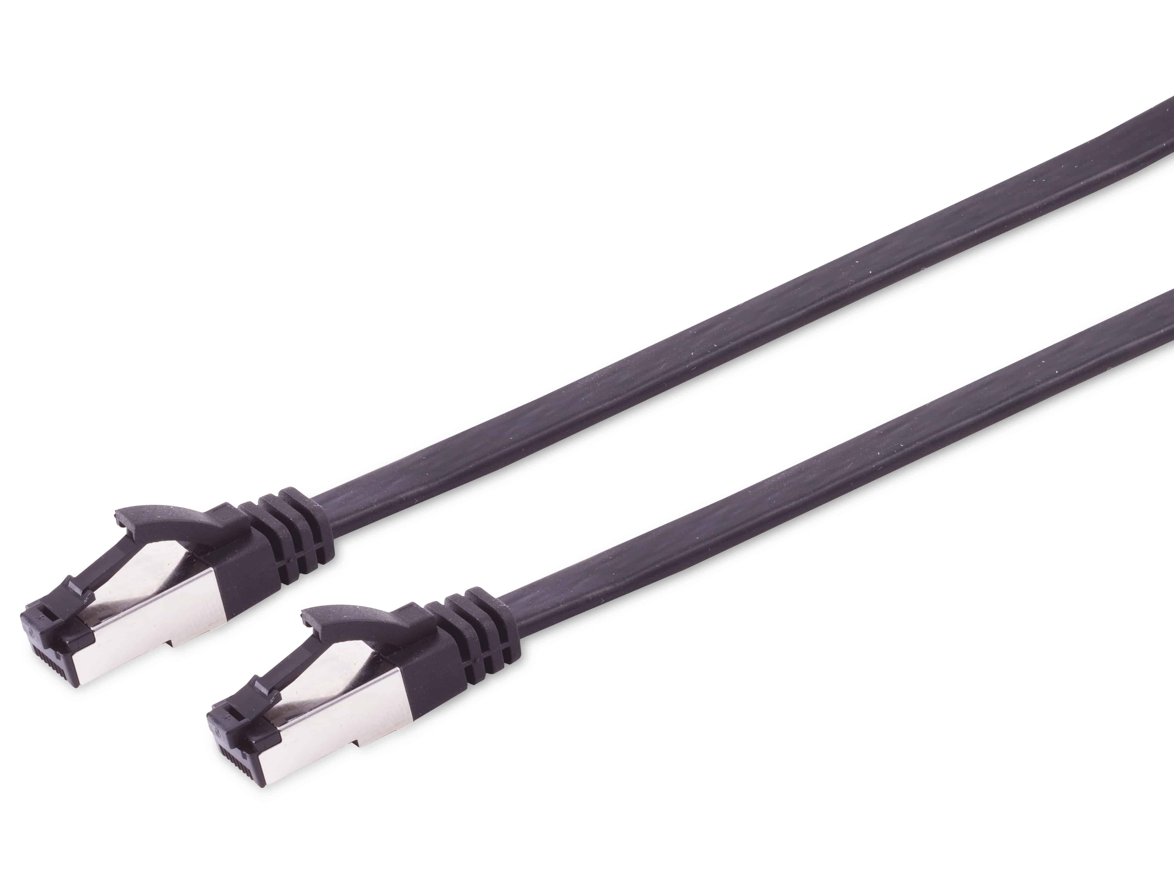 S-IMPULS CAT.8.1 Netzwerkkabel, flach, TPE, schwarz, 2,0 m