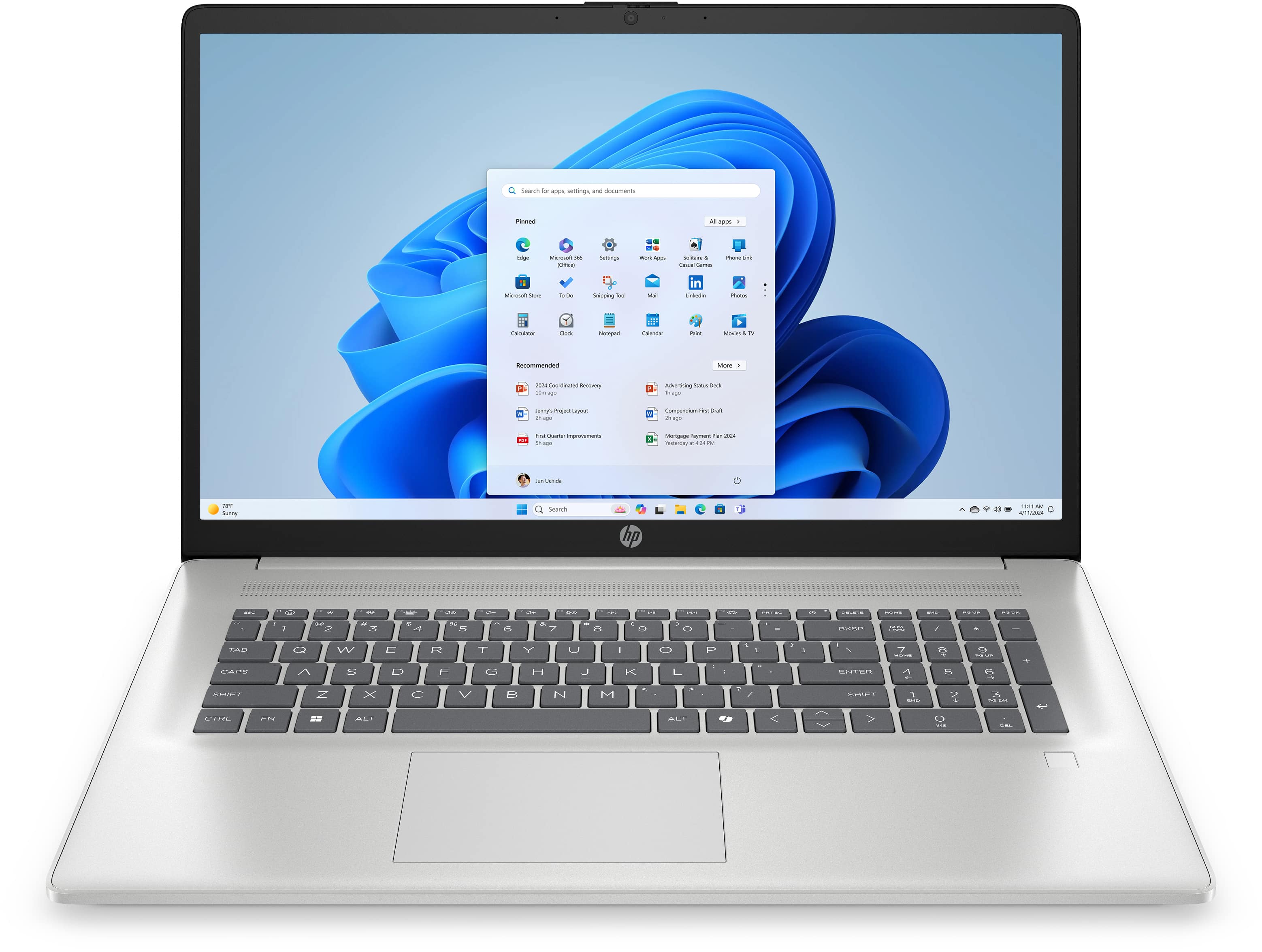 HP Notebook 17-cp2166ng, 439cm (17,3"), AMD Ryzen™ 5 7520U, FullHD, 16GB DDR5, 512GB SSD, Win 11 Home