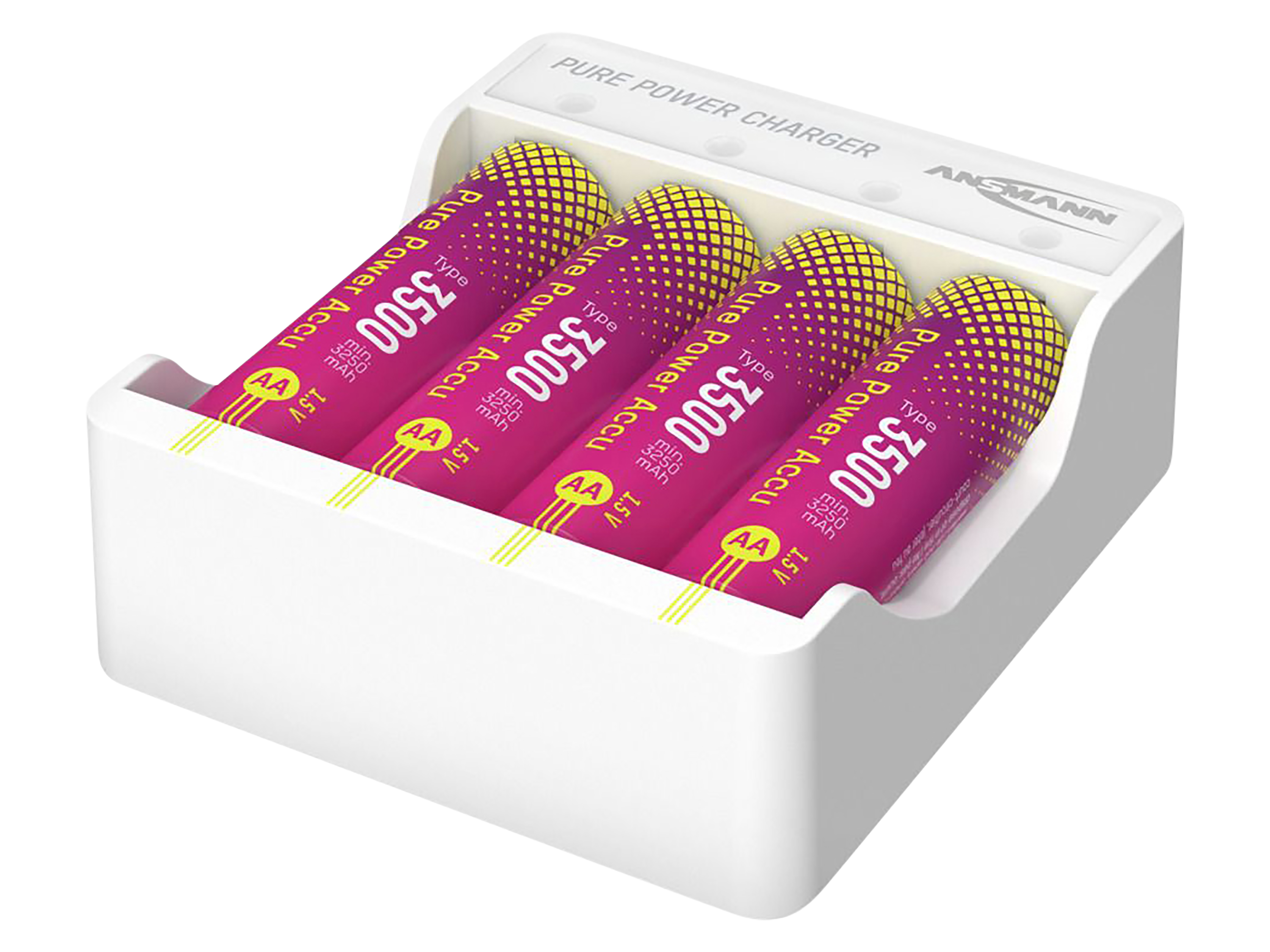 Lademodul ANSMANN Pure Power Set, 4× Mignon AA Akkus Typ 3500 Lademodul ANSMANN Pure Power Set, 4× Mignon AA Akkus Typ 3500