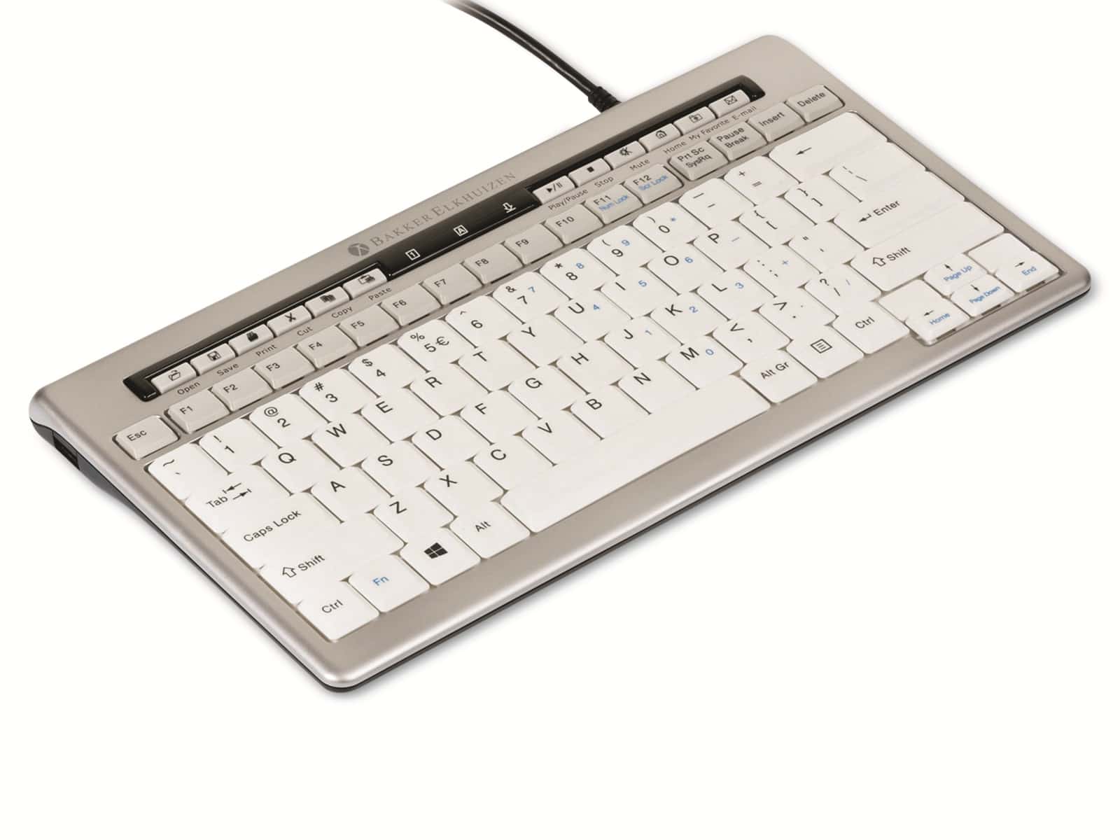 BAKKERELKHUIZEN USB-Tastatur S-board, 840 Design, silber/weiß, QWERTY