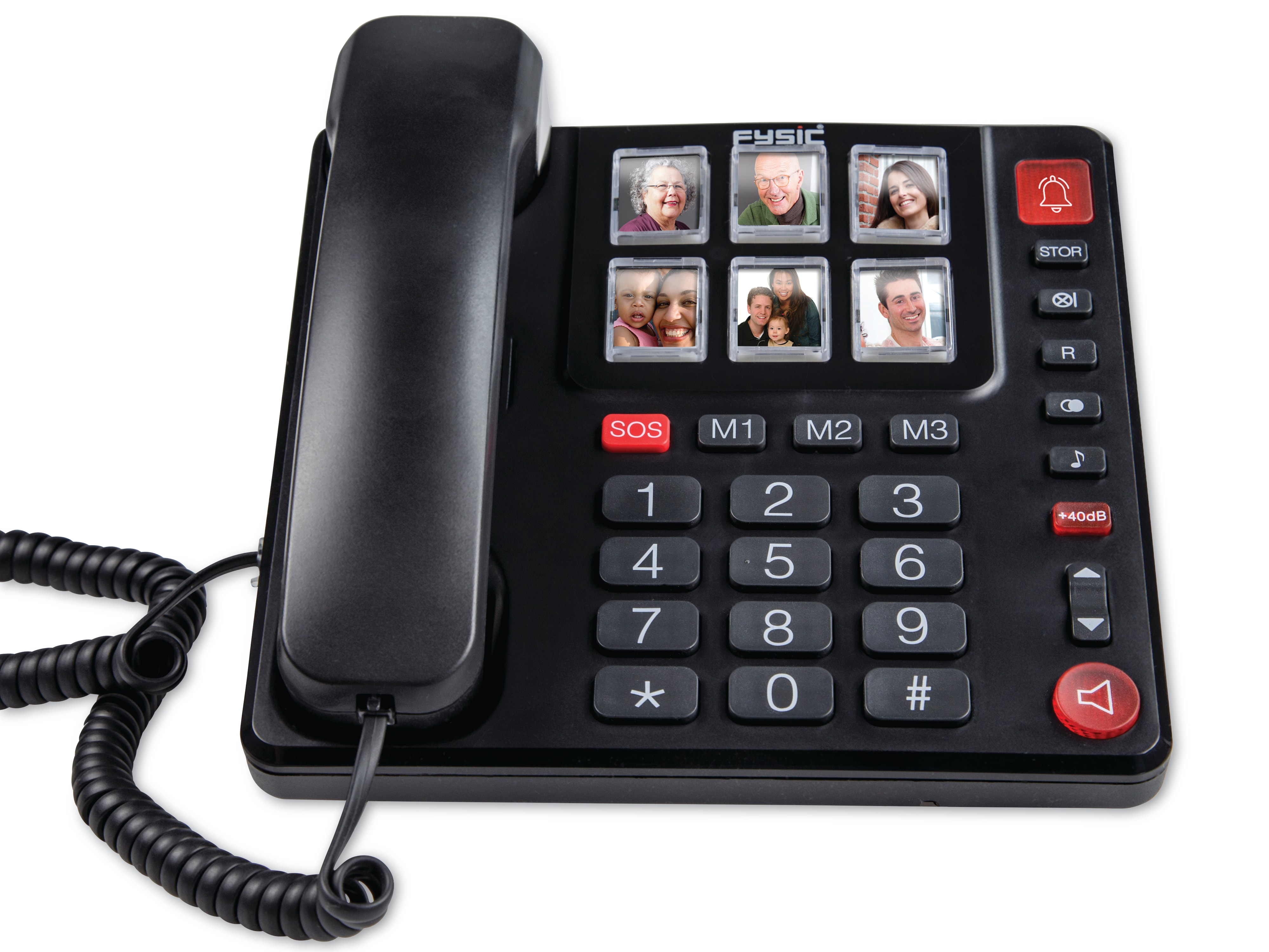 FYSIC Großtasten-Telefon FX-3930, schwarz