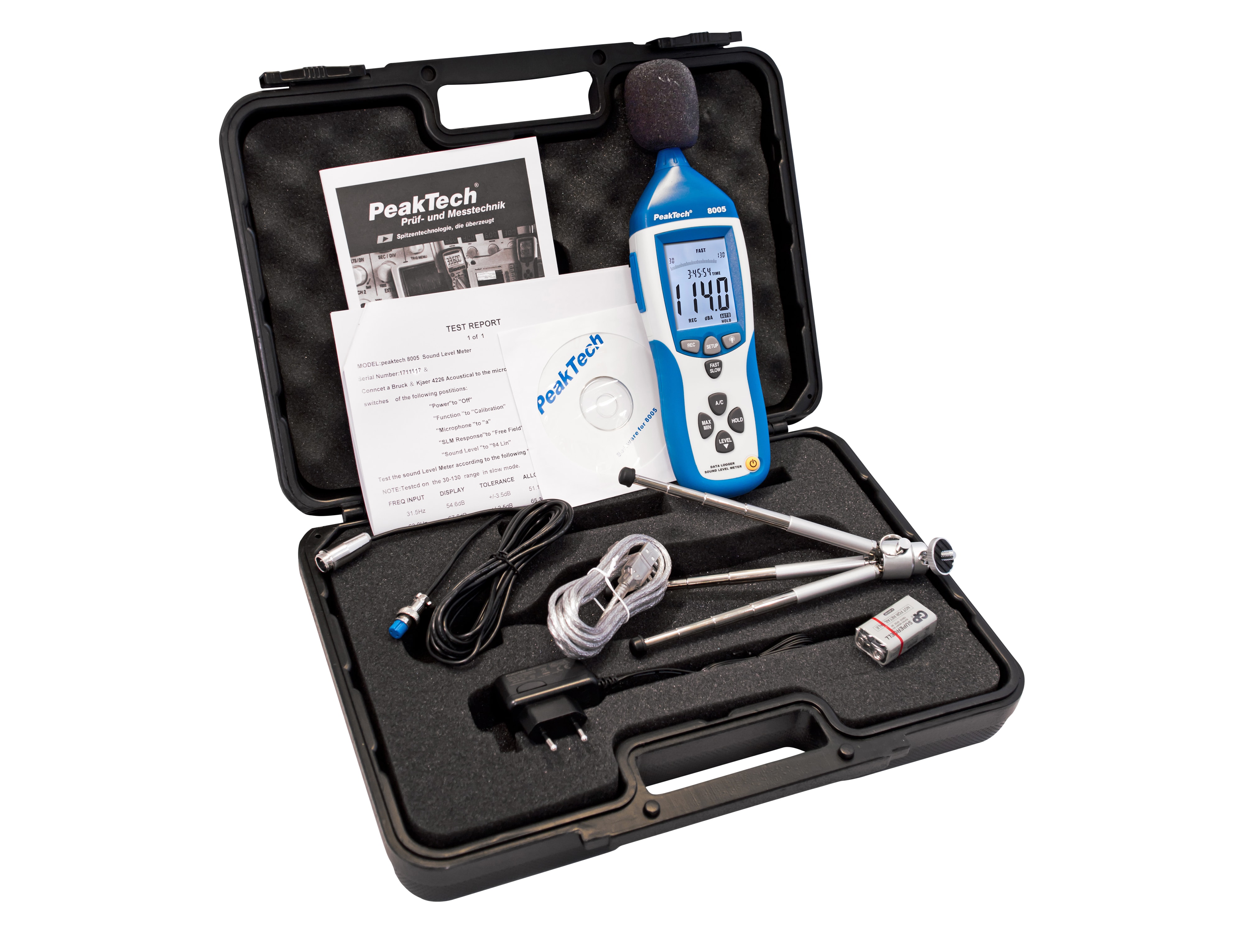 PEAKTECH Schallpegelmessgerät, P 8005, mit Datenlogger