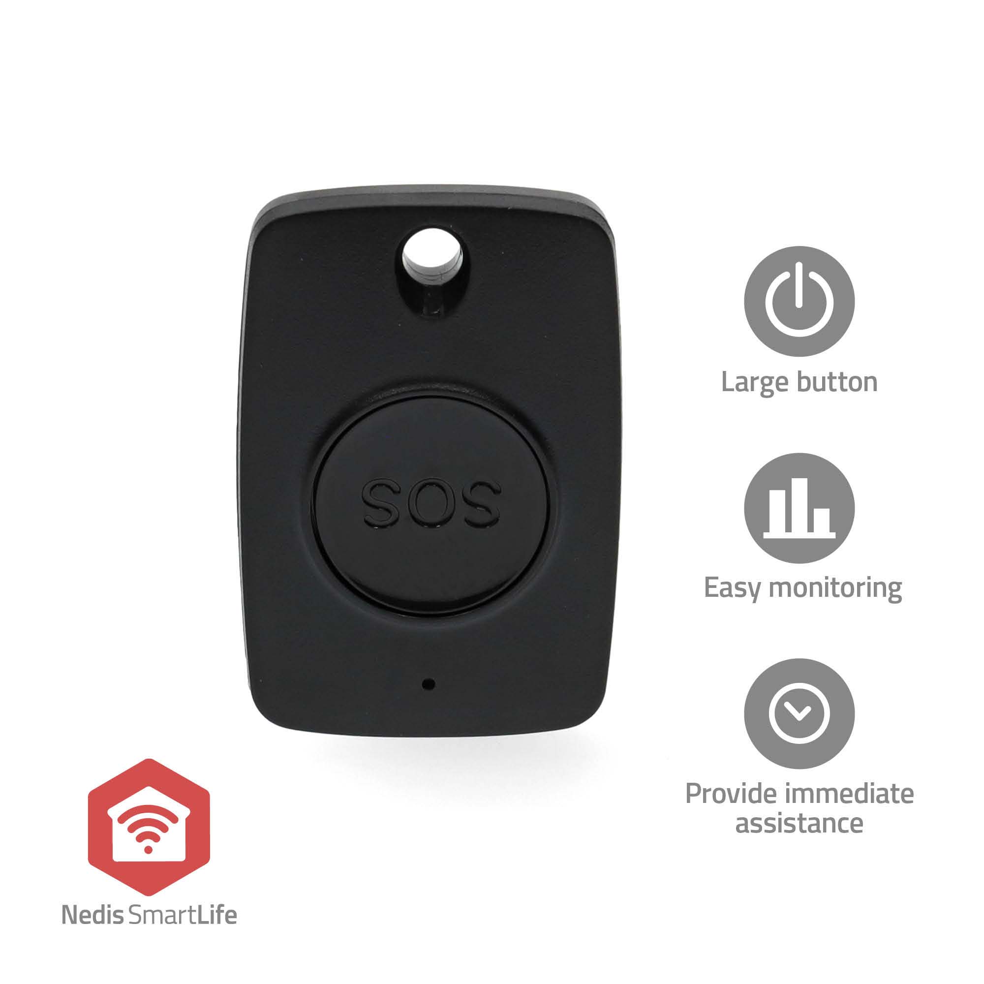 NEDIS Smart-Panik-Knopf, schwarz