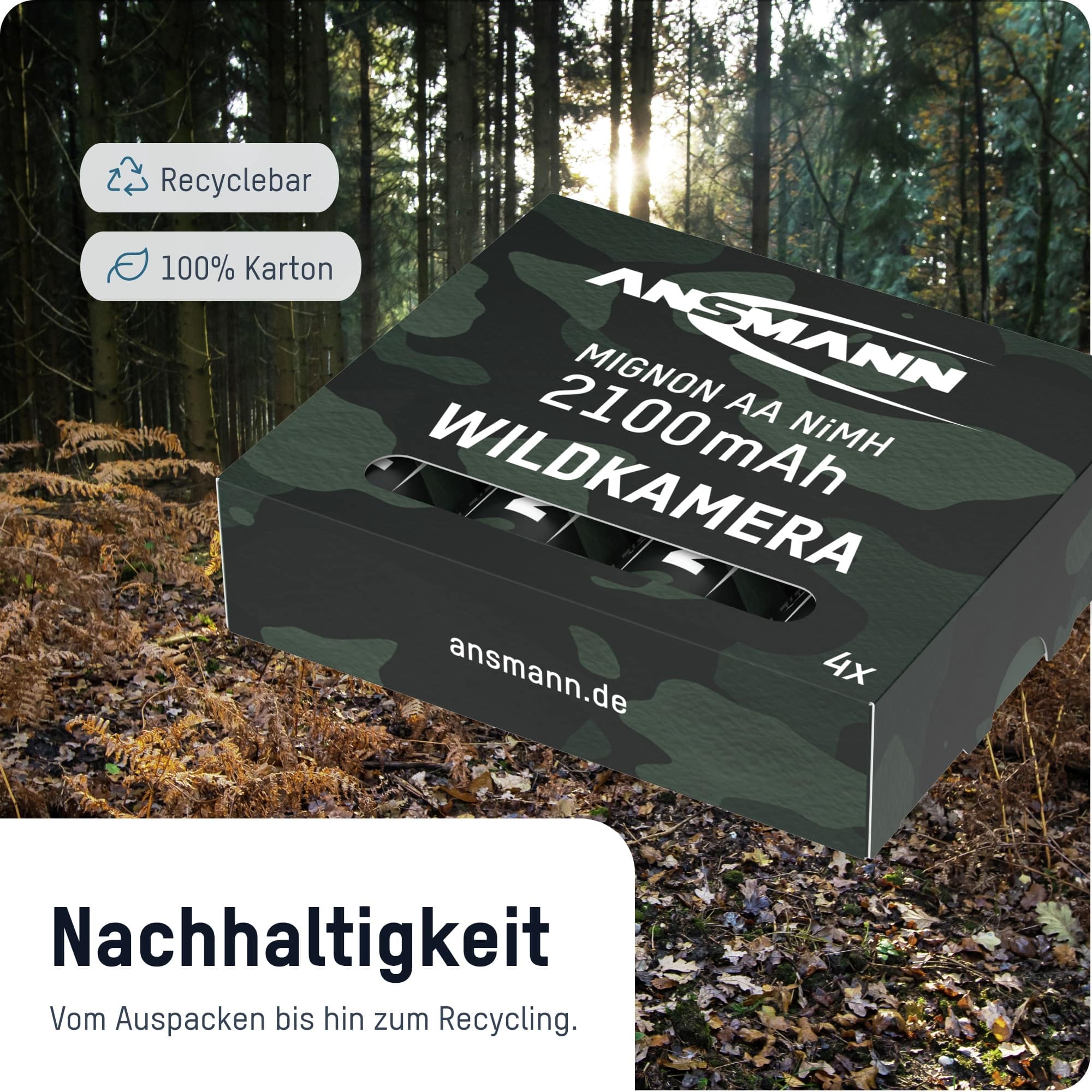 ANSMANN Akku Mignon AA Typ 2100, für Wildkamera, 4 Stück ANSMANN Akku Mignon AA Typ 2100, für Wildkamera, 4 Stück