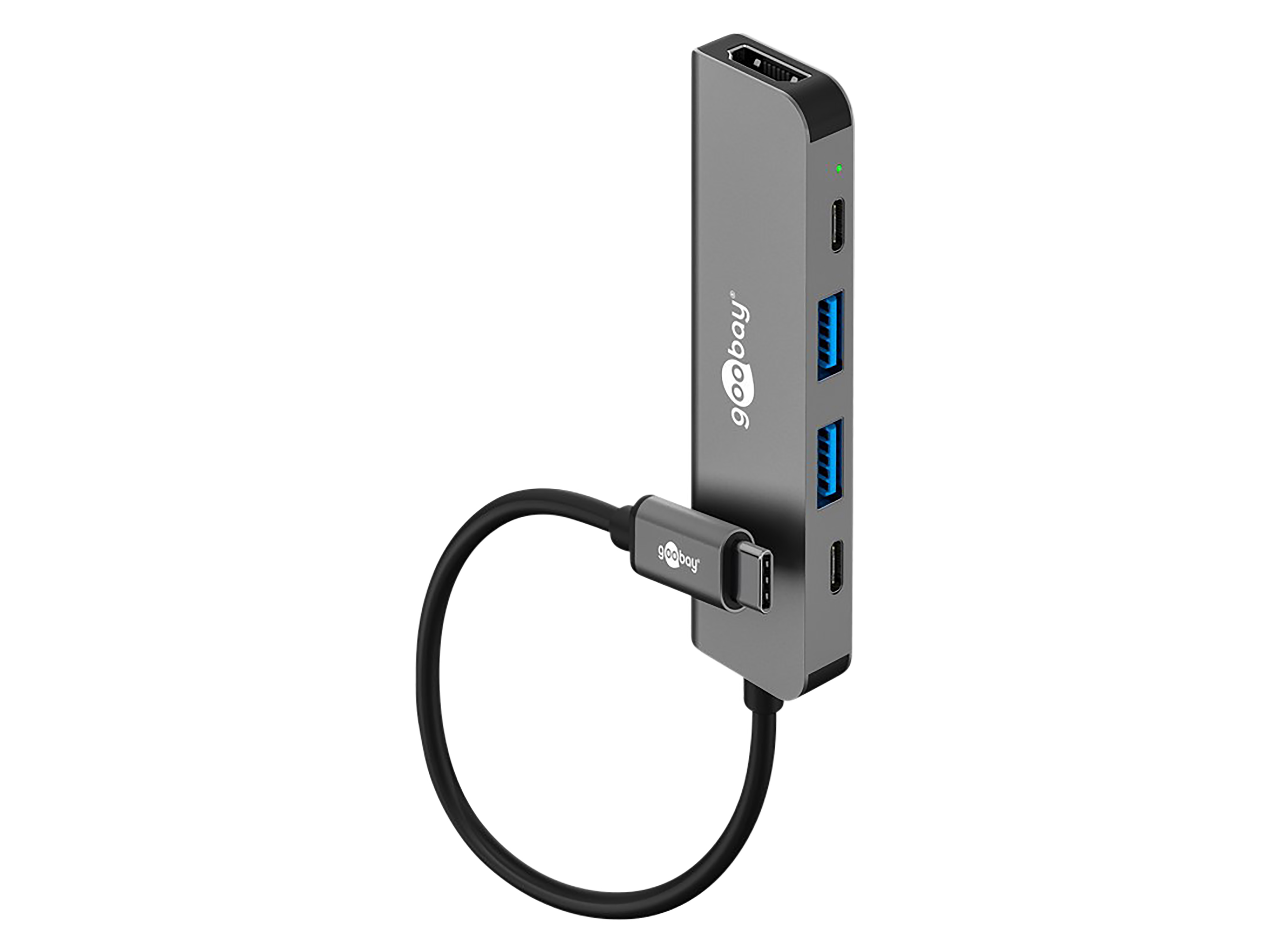 GOOBAY USB3.2 Hub 78967 Slim 5 Port USB-C auf HDMI/USB-C/USB-A 5 Gbit/s