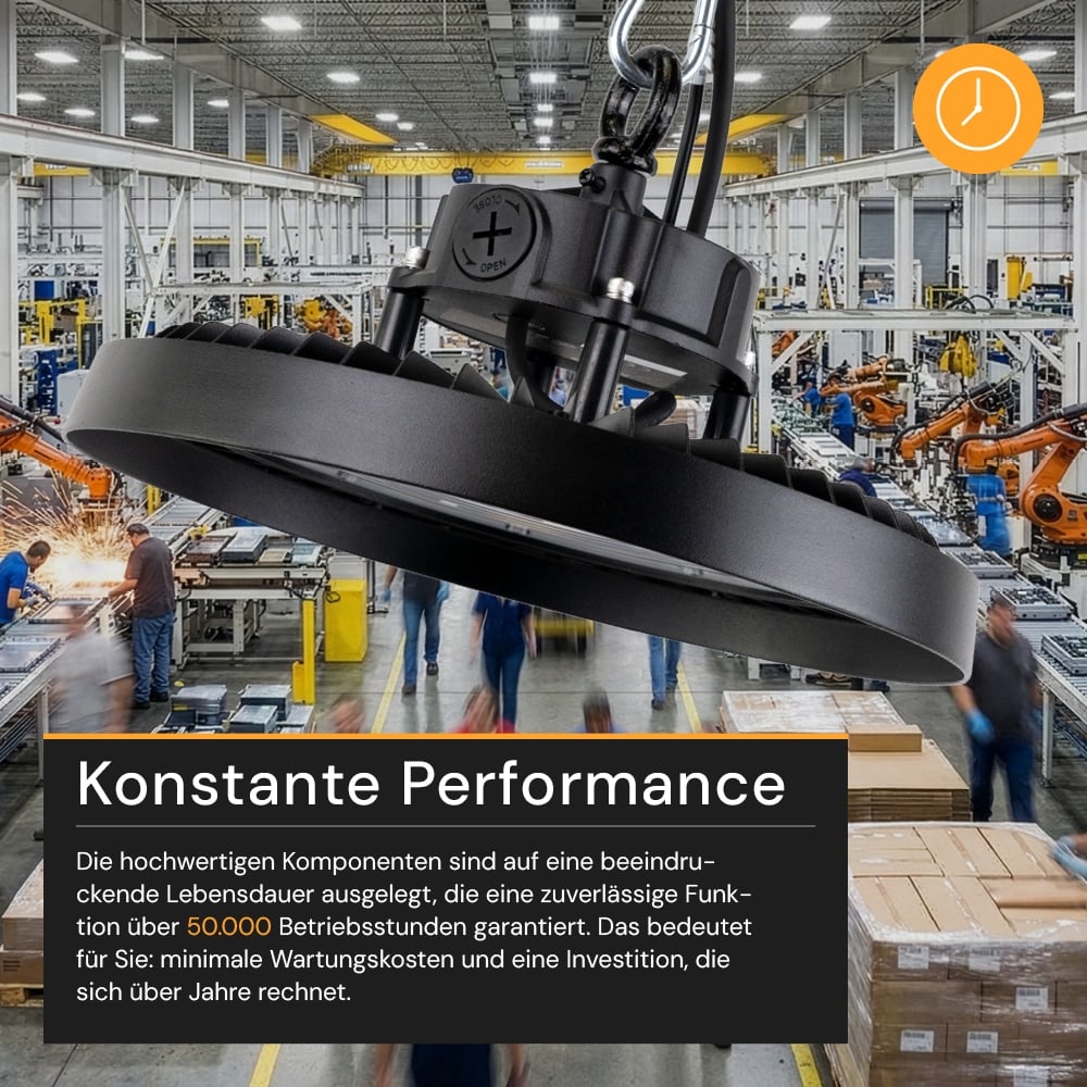 ENOVALITE LED-Highbay-Leuchte, UFO, EEK: C, 200W, 34000lm, 4000K, schwarz