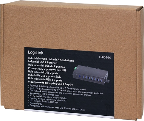 LOGILINK USB-Hub UA0444 7-Port Industrie