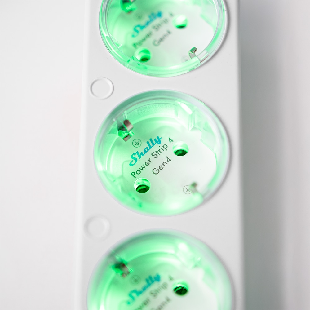SHELLY Power Strip 4 Gen4, 4-fach Steckdosenleiste, weiß, WiFi, Bluetooth, Zigbee, Matter, Apple HomeKit, Alexa