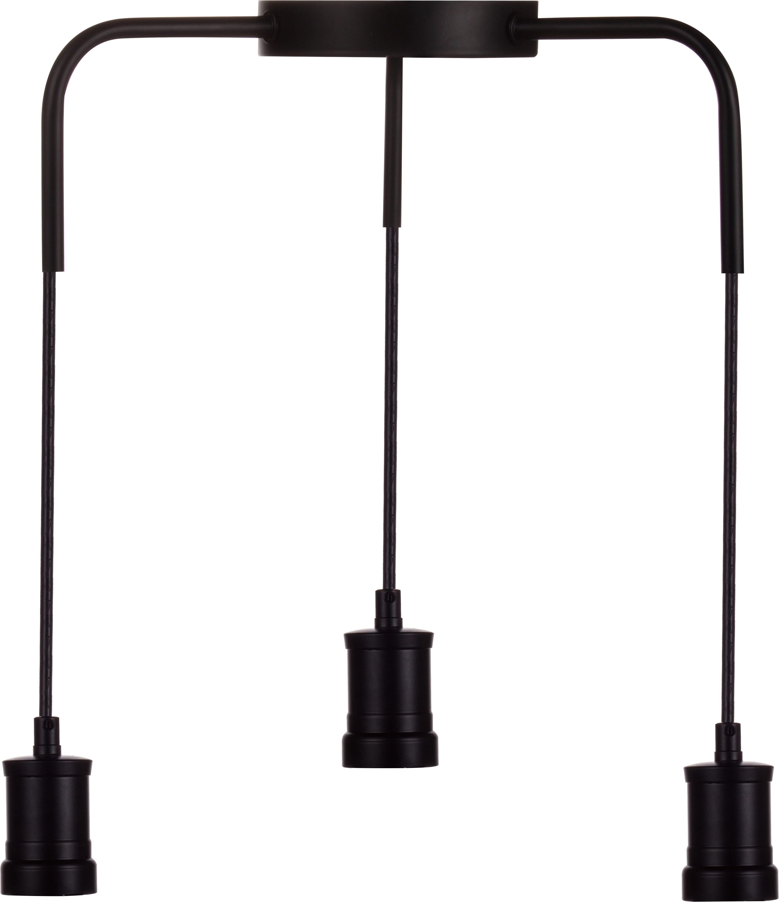 LUXULA Pendelleuchte Industrial 3 flammig, für 3 x E27, Metall, 1,5 m Textilkabel, schwarz LUXULA Pendelleuchte Industrial 3 flammig, für 3 x E27, Metall, 1,5 m Textilkabel, schwarz