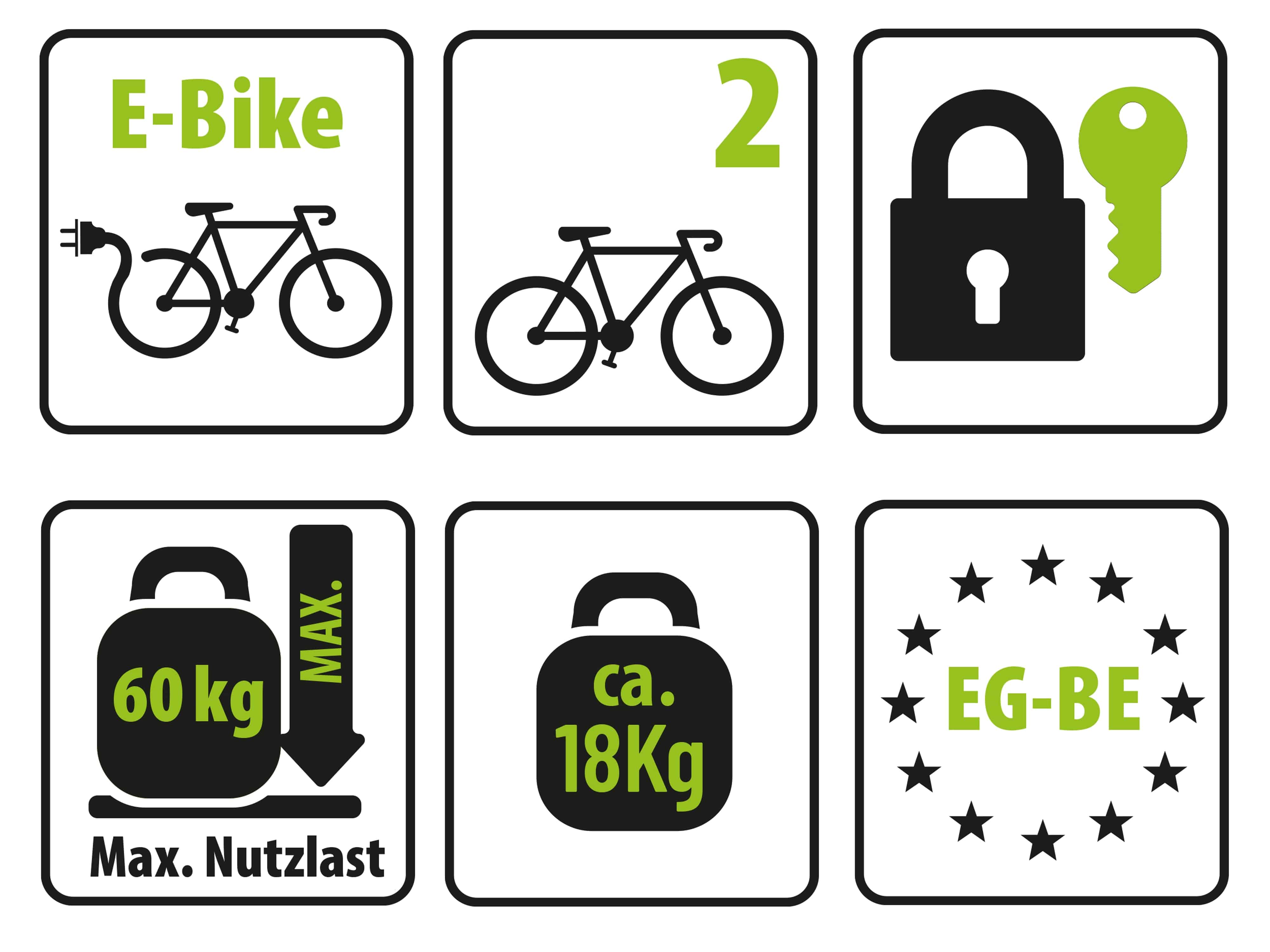 EUFAB Fahrradträger FINCH, 11584, für 2 Fahrräder