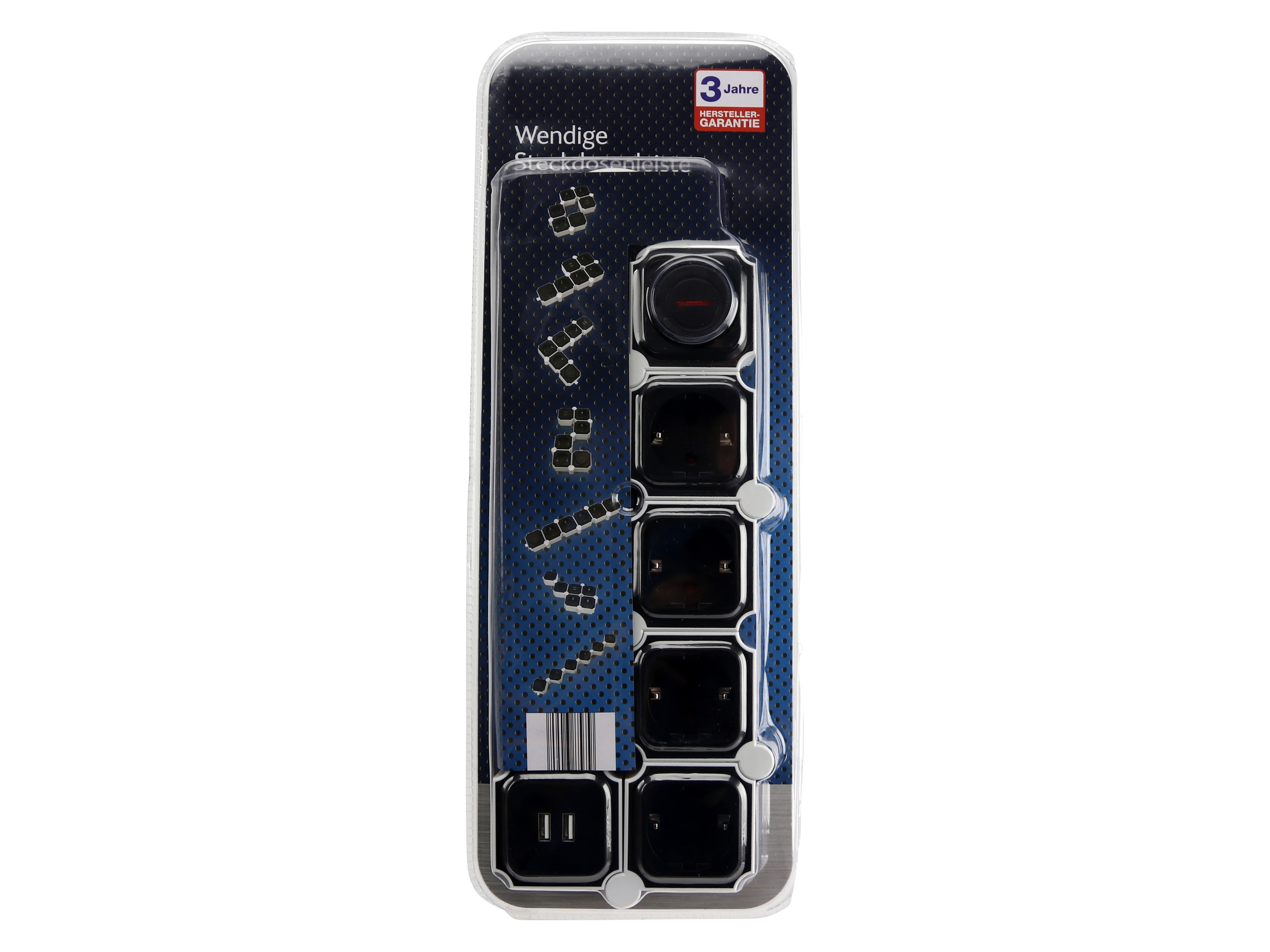 Steckdosenleiste, GT-WSL-01-F, 4-fach, Schaltbar, USB, weiß/schwarz
