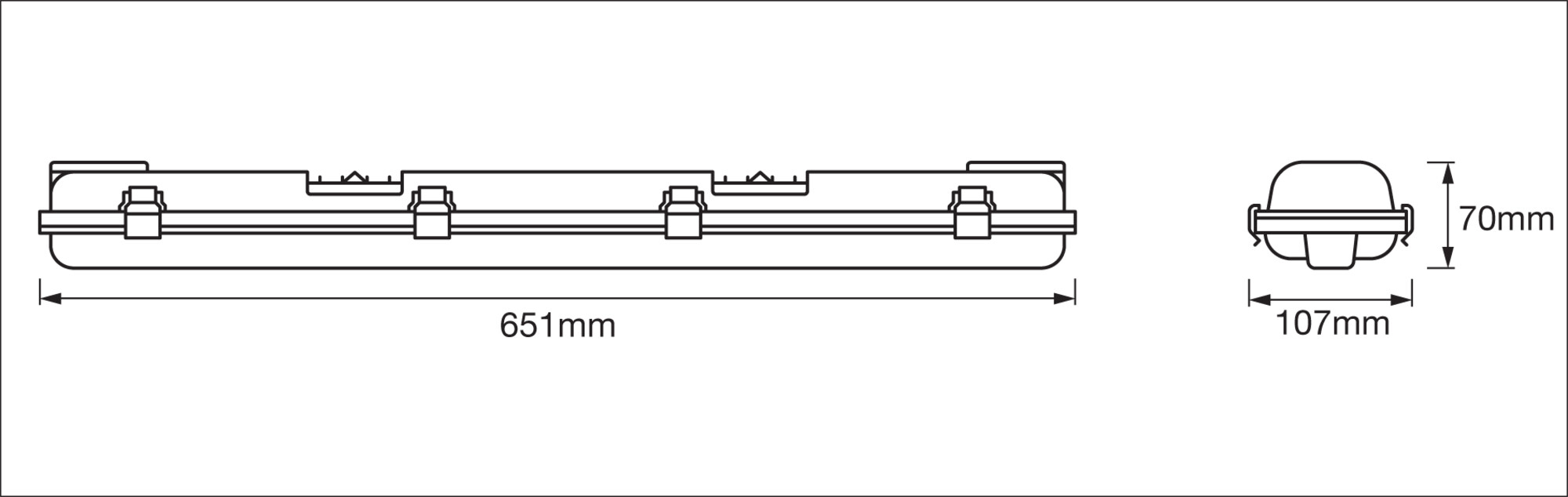 OSRAM LED-Feuchtraumleuchte Submarine, G13, 14W, 1300 lm, 4000 K, IP65, neutralweiß, 65,1 cm
