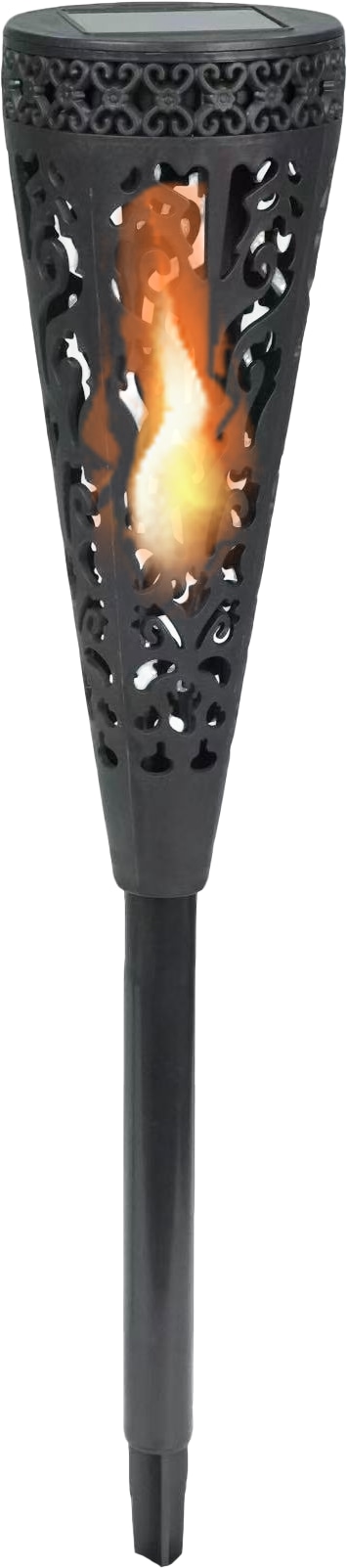 BLULAXA Solar LED-Gartenleuchte 51017, 1600K, IP44, Flackereffekt, schwrz