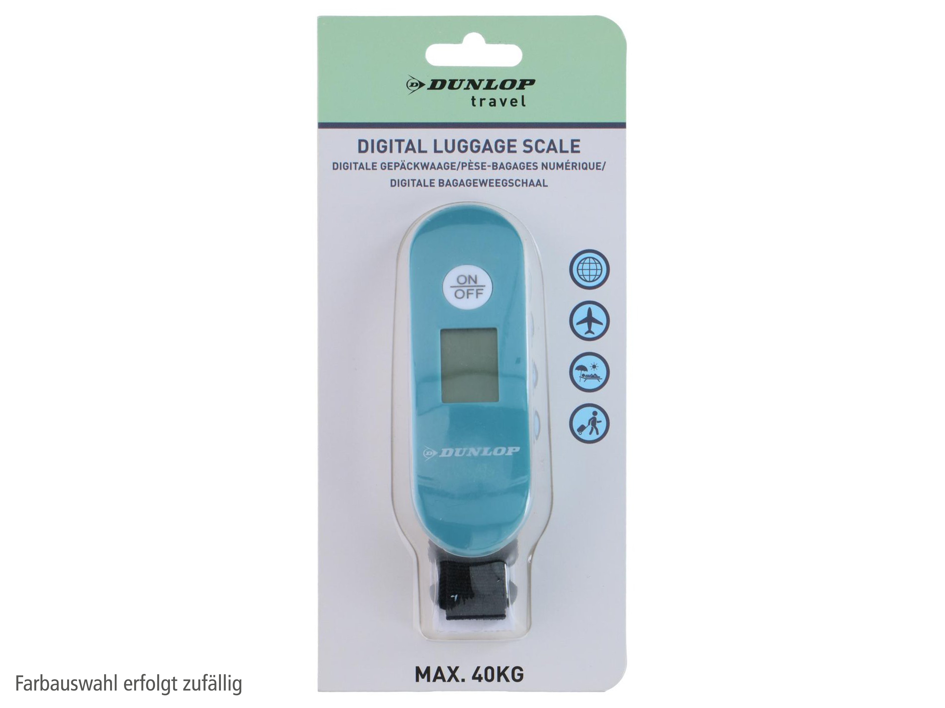 DUNLOP Digitale Gepäckwaage, Schwarz, Grau, Blau