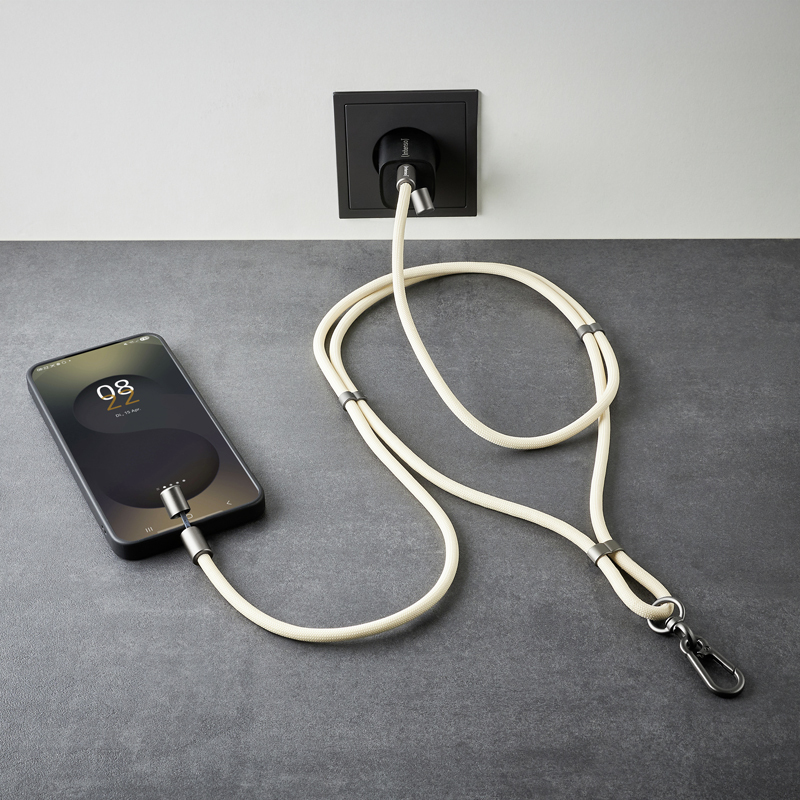 INTENSO USB-Kabel Lanyard USB-C 1,65m Beige