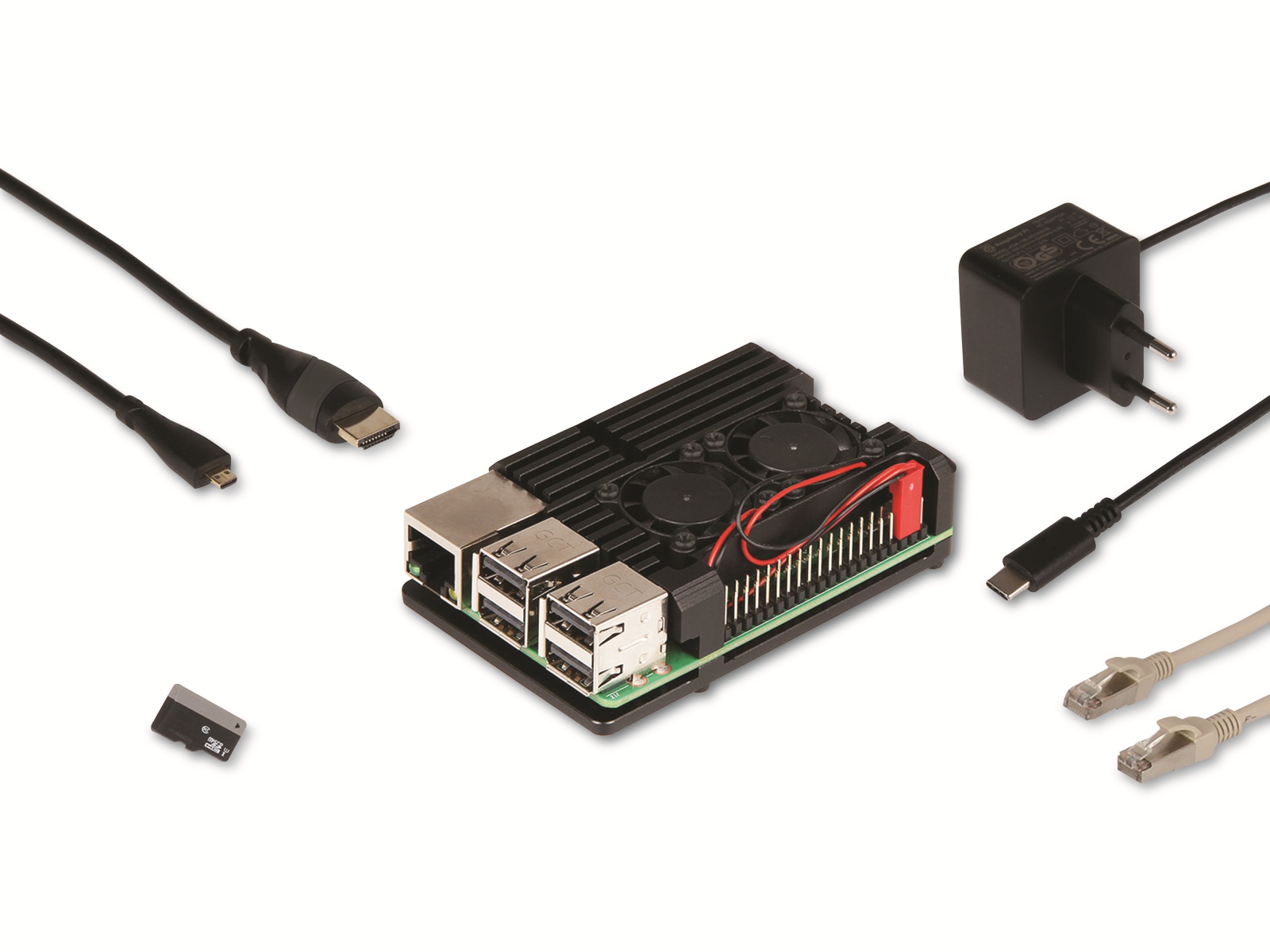 RASPBERRY PI ® 4B 2GB-SET, 4 x 1.5 GHz inkl. Netzteil, Noobs OS, inkl. HDMI™-Kabel, Gehäuse RASPBERRY PI ® 4B 2GB-SET, 4 x 1.5 GHz inkl. Netzteil, Noobs OS, inkl. HDMI™-Kabel, Gehäuse