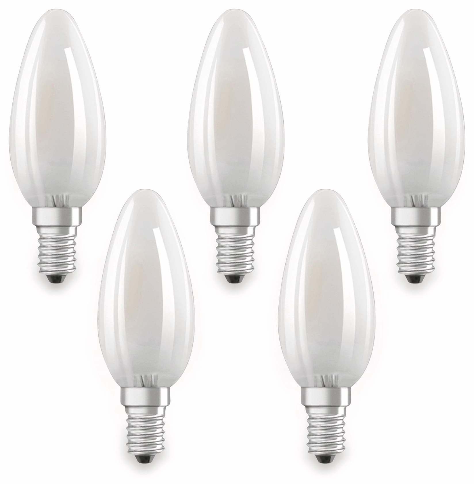 OSRAM LED-Lampe BASE CLAS A, E14, EEK: E, 4W, 470 lm, 2700 K, 5 Stk. matt