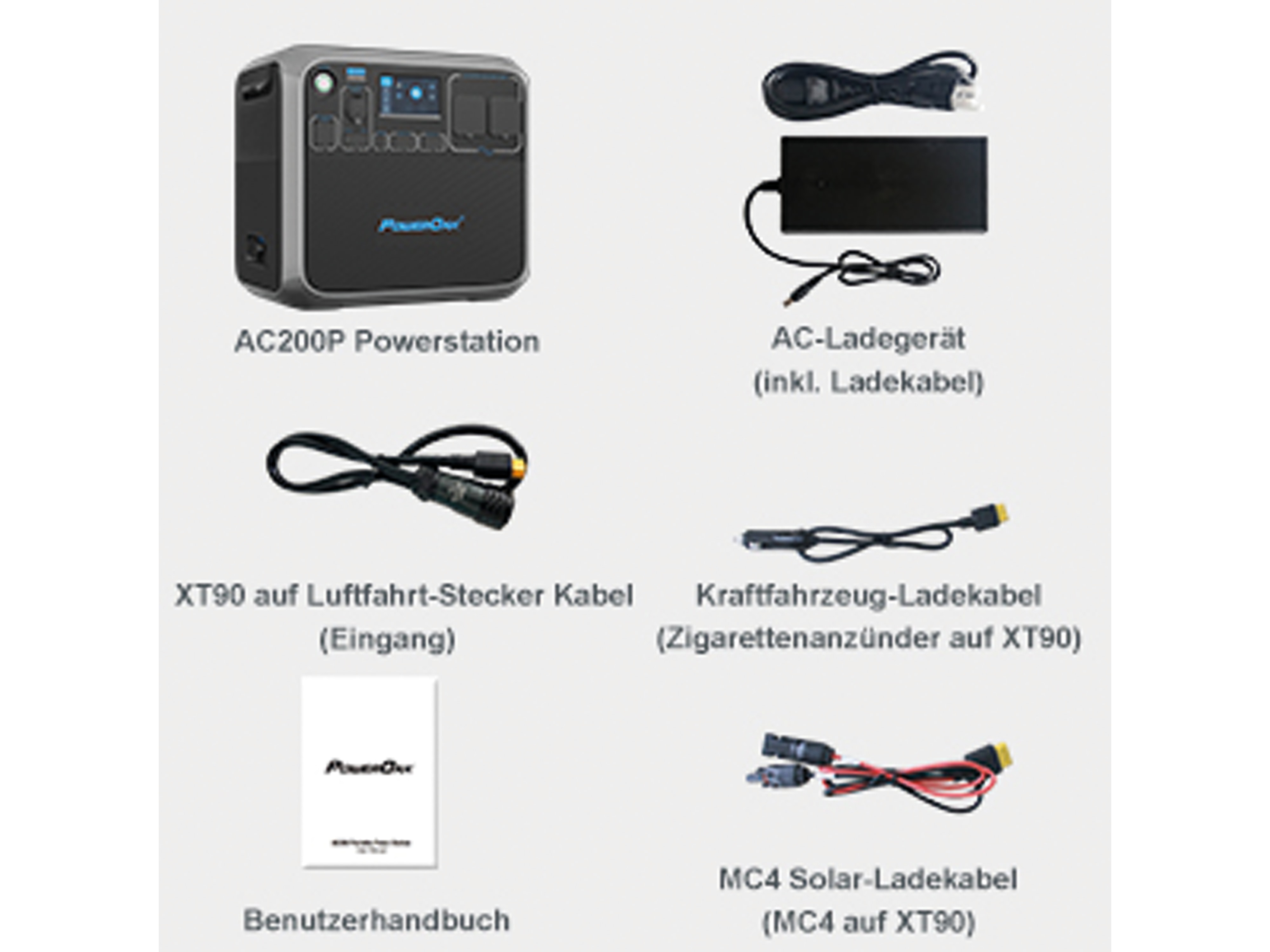 BLUETTI Powerstation-Set AC200P + 3x 200 W Solarmodul BLUETTI Powerstation-Set AC200P + 3x 200 W Solarmodul