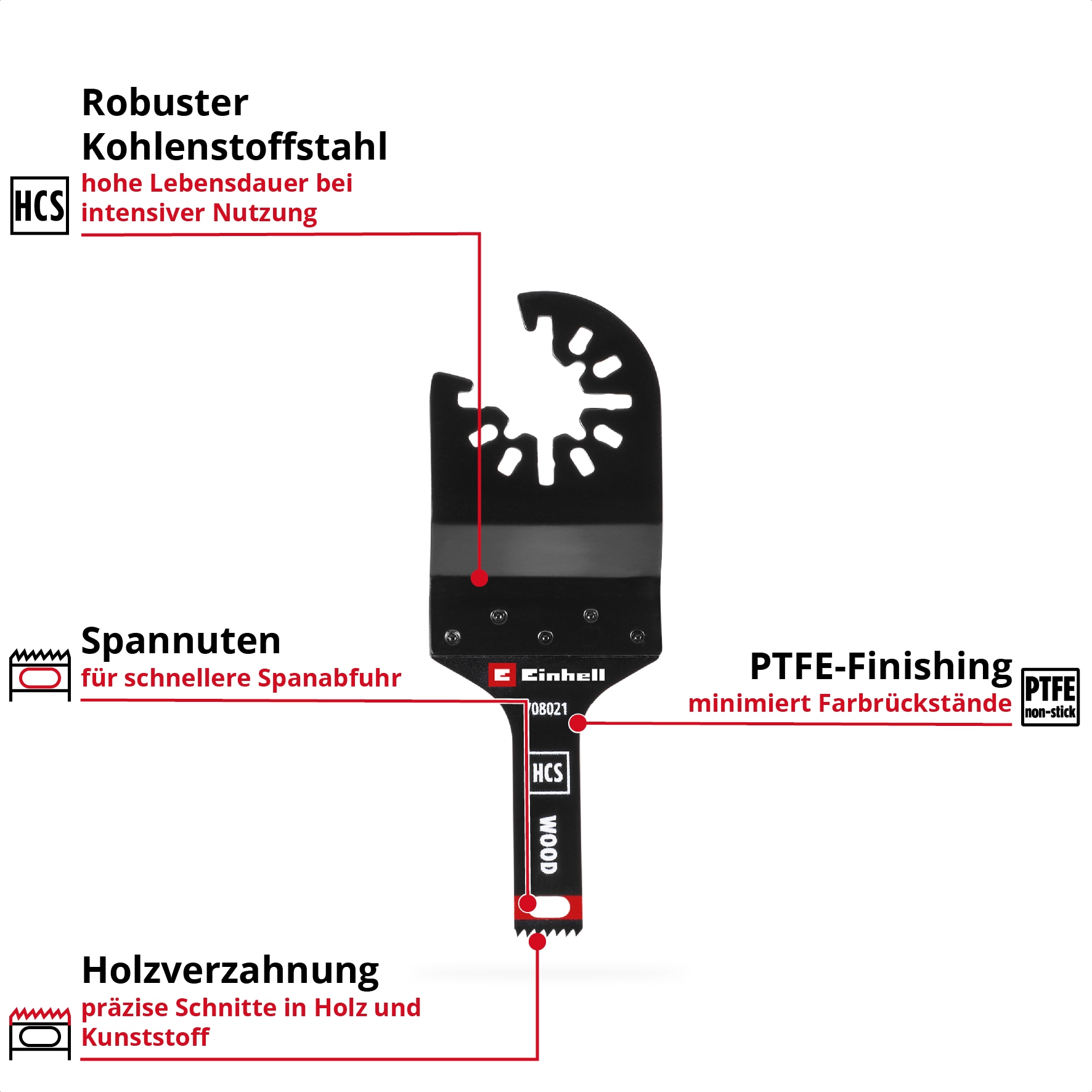 EINHELL Tauchsägeblatt, 708021, HCS Holz, 10 mm