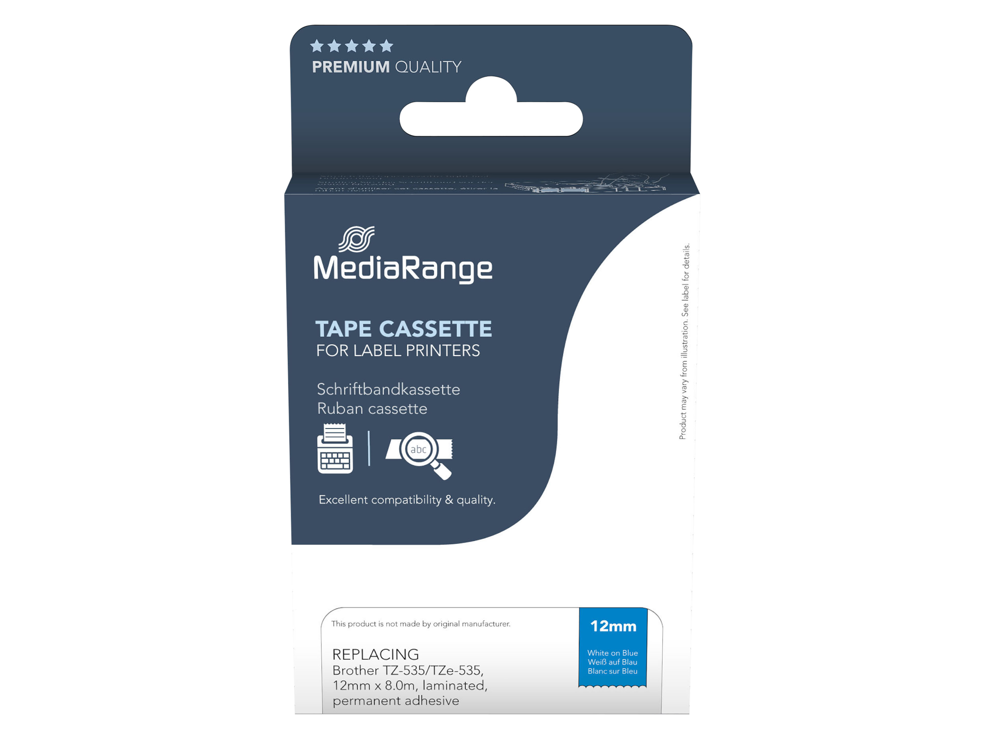 MEDIARANGE Schriftband MRBTZ535, ersetzt Brother TZ-535/TZe-535 MEDIARANGE Schriftband MRBTZ535, ersetzt Brother TZ-535/TZe-535