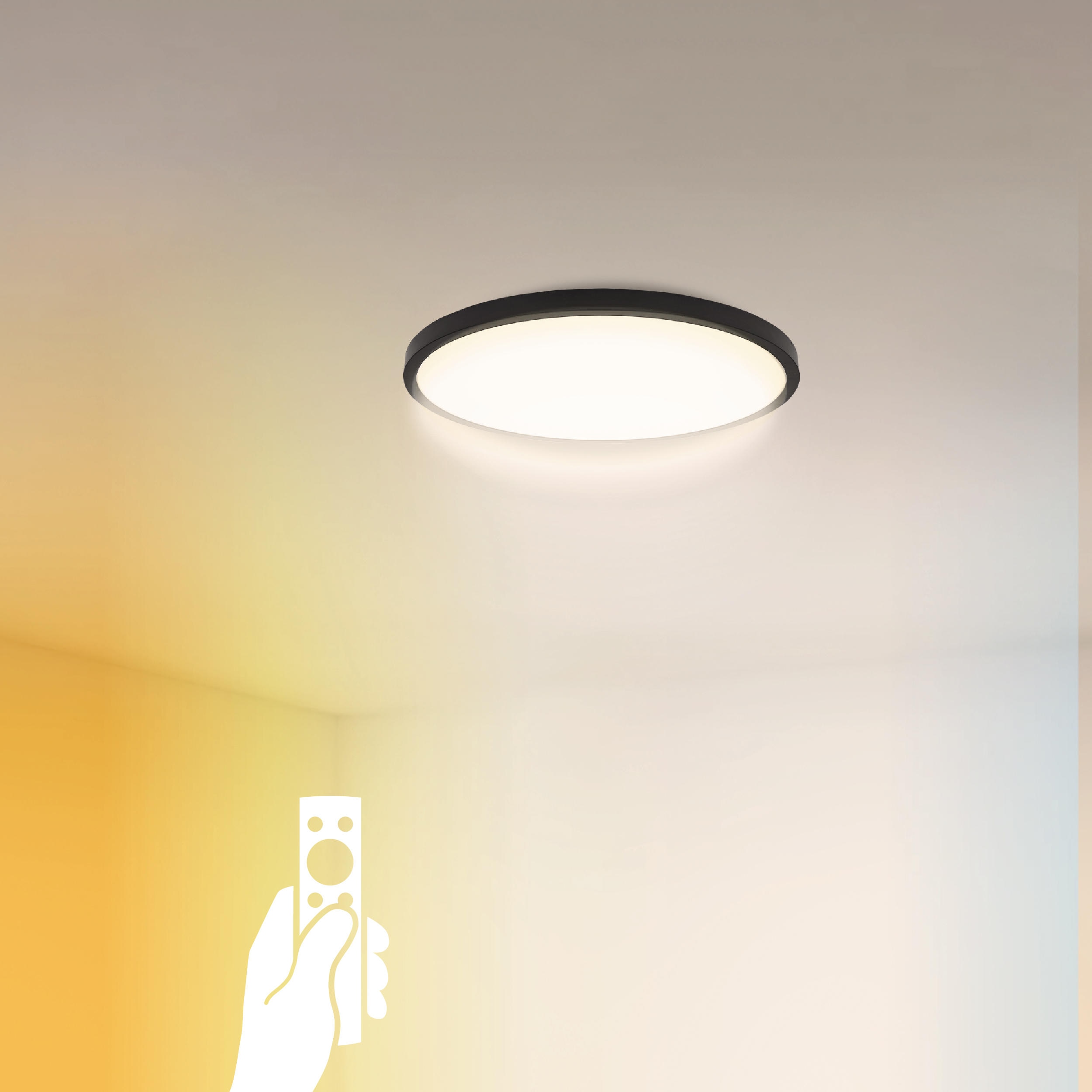 MÜLLER-LICHT LED-Deckenleuchte Rami 36 black, 24W, 2500lm, 2700-6500K, IP20, CCT MÜLLER-LICHT LED-Deckenleuchte Rami 36 black, 24W, 2500lm, 2700-6500K, IP20, CCT