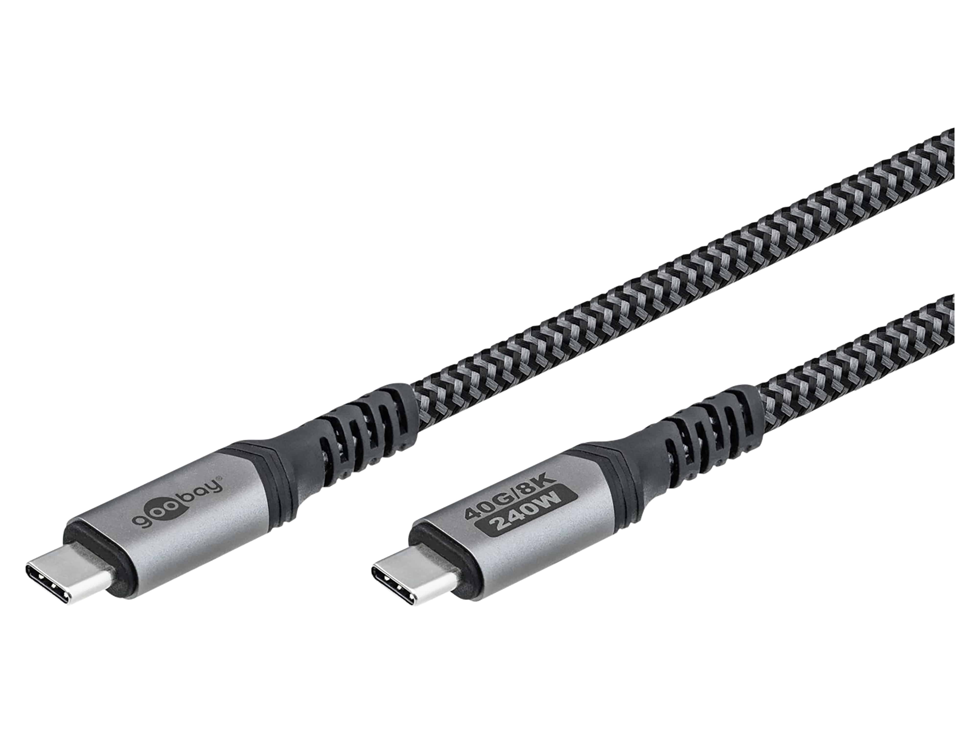 GOOBAY USB-C Kabel 74213 USB4 240W 1,8m 40Gbit/s Textilmantel GOOBAY USB-C Kabel 74213 USB4 240W 1,8m 40Gbit/s Textilmantel