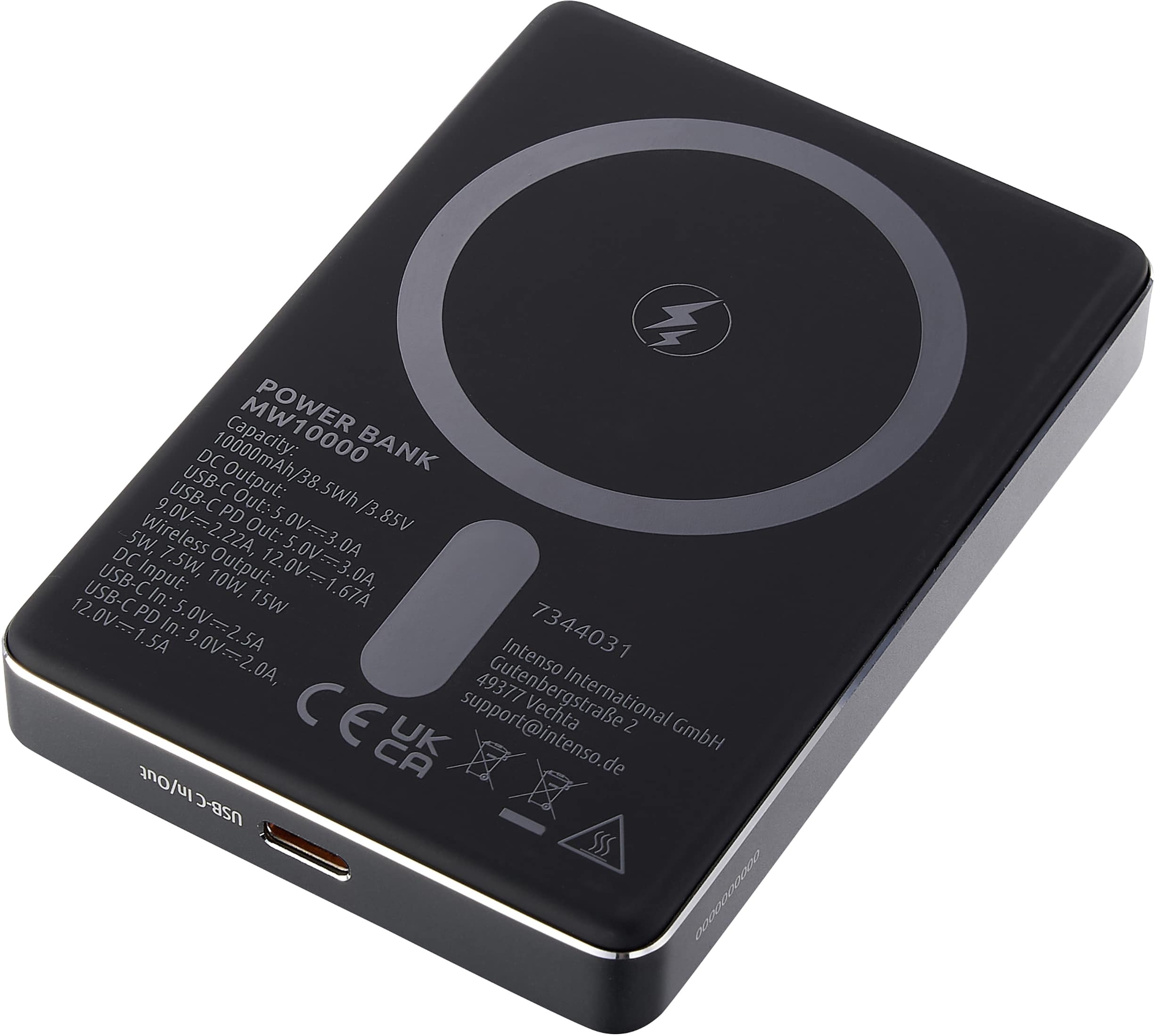 INTENSO Powerbank Magnetic Wireless, MW 10000, grau