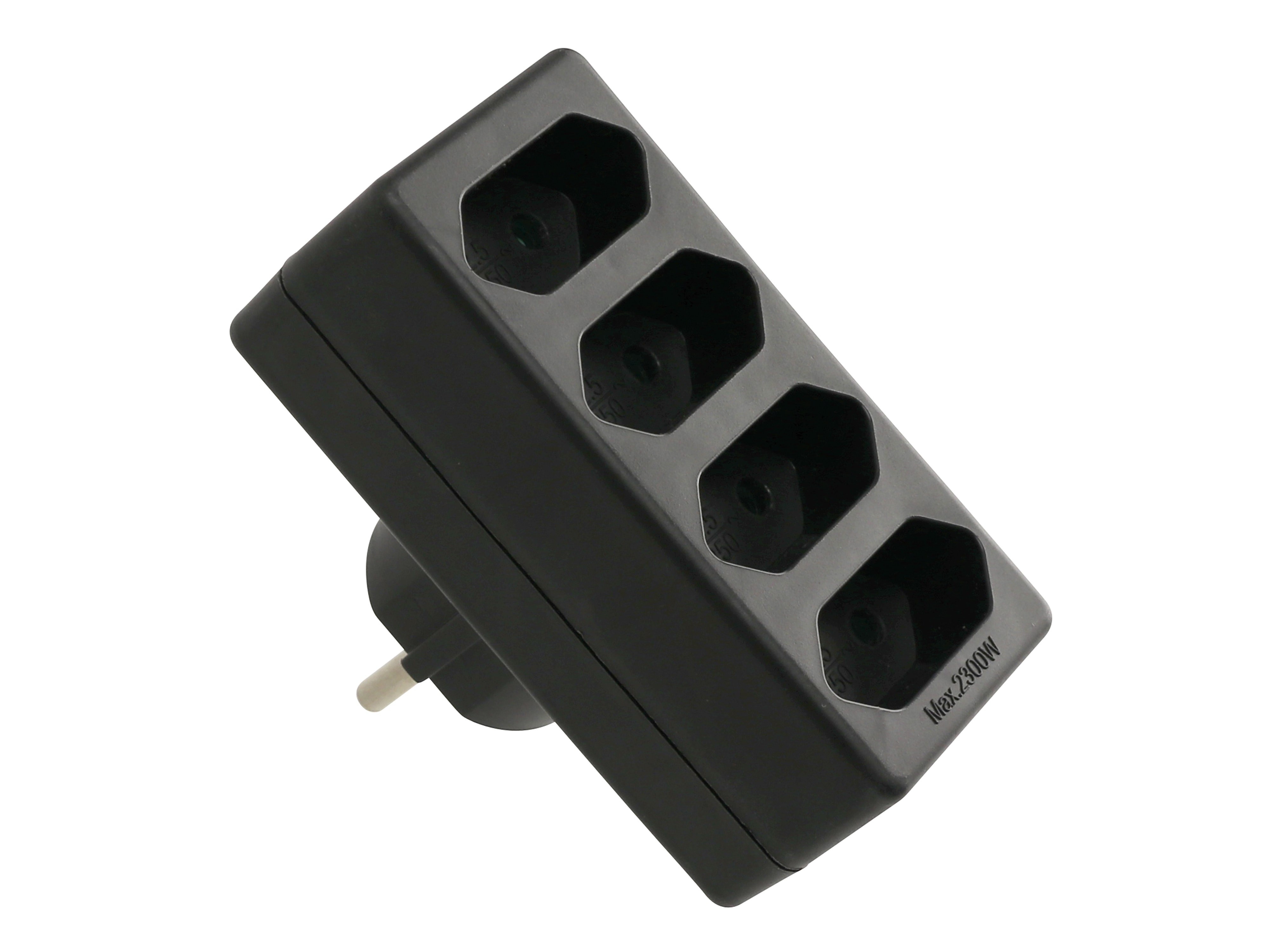 AS SCHWABE Euro-Vierfach-Stecker, schwarz AS SCHWABE Euro-Vierfach-Stecker, schwarz