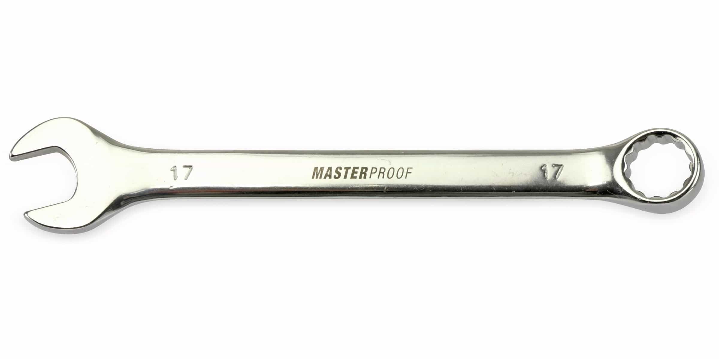 MASTERPROOF Gabel-Ringschlüssel, 17 mm